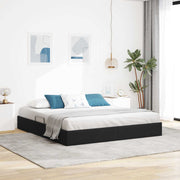 Otomanski krevet s pohranom Crna 160 x 200 cm Baršun