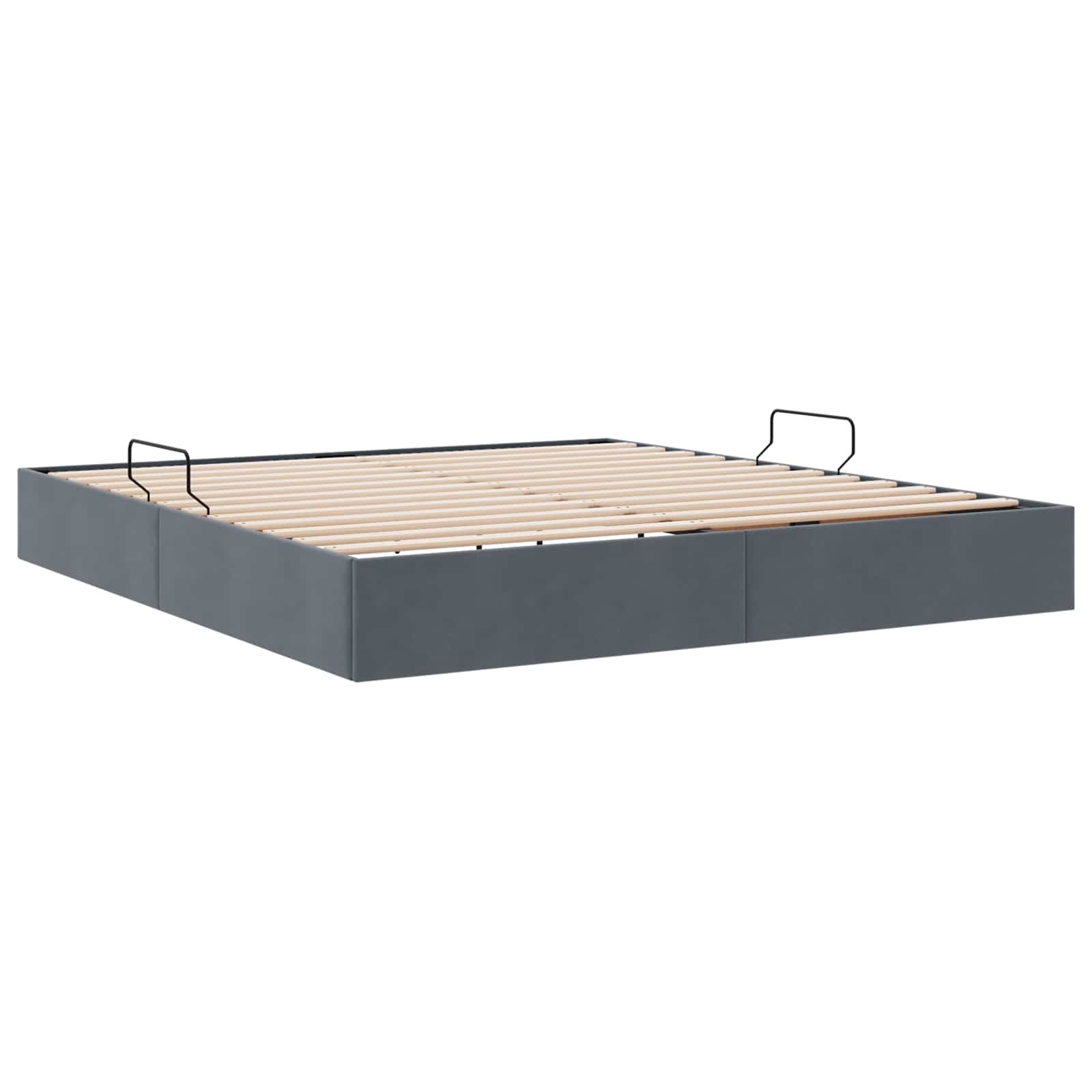 Otomanski krevet s pohranom Tamnosiva 180 x 200 cm Baršun