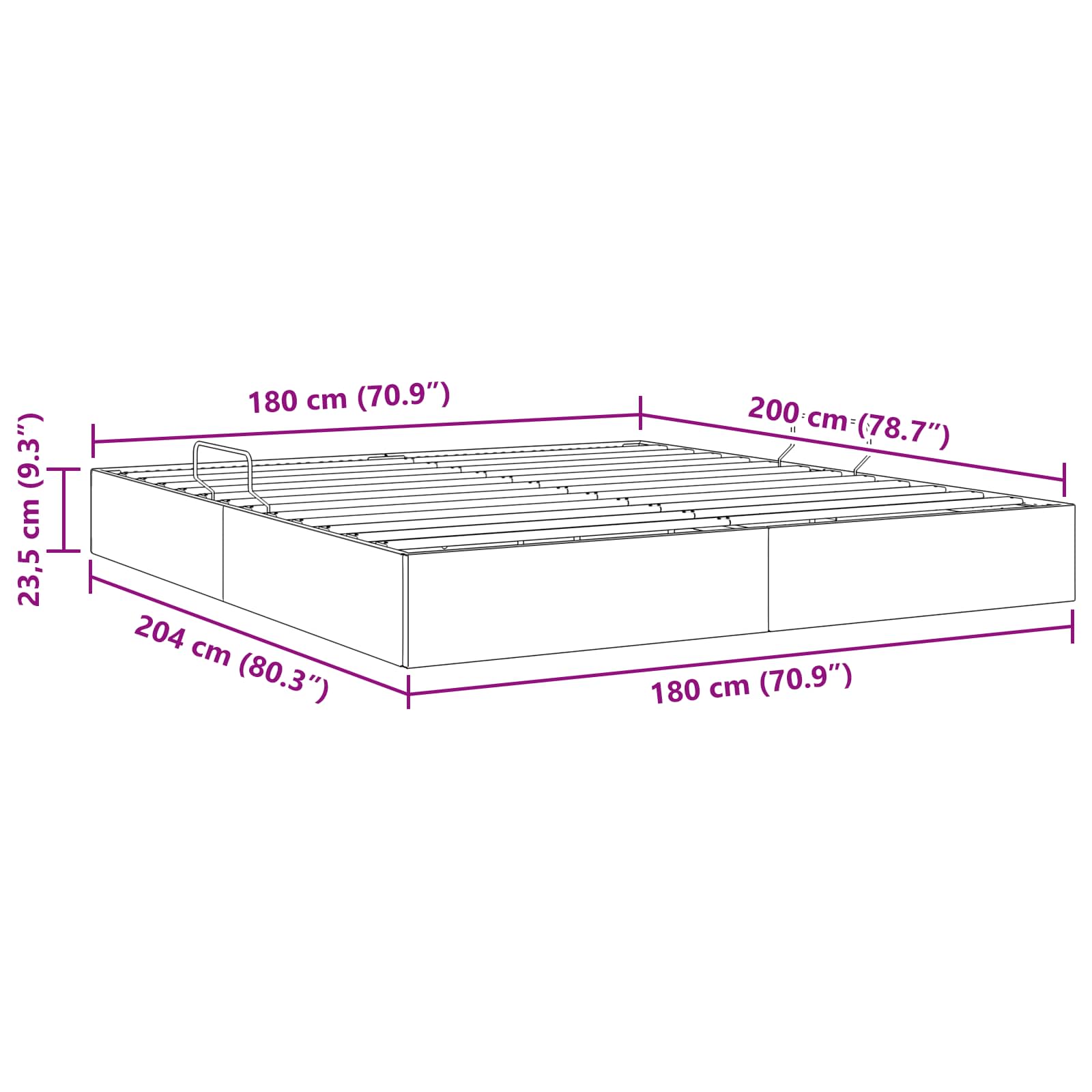 Otomanski krevet s pohranom Tamnozelena 180 x 200 cm Baršun