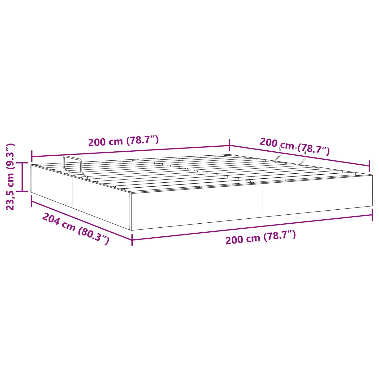 Otomanski krevet s pohranom Svjetlosiva 200 x 200 cm Baršun
