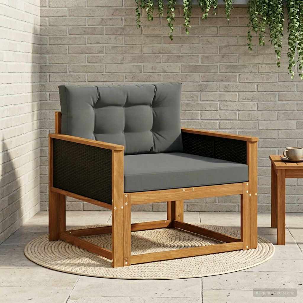 Srednja sofa za van Čvrsto drvo akacije Prirodna