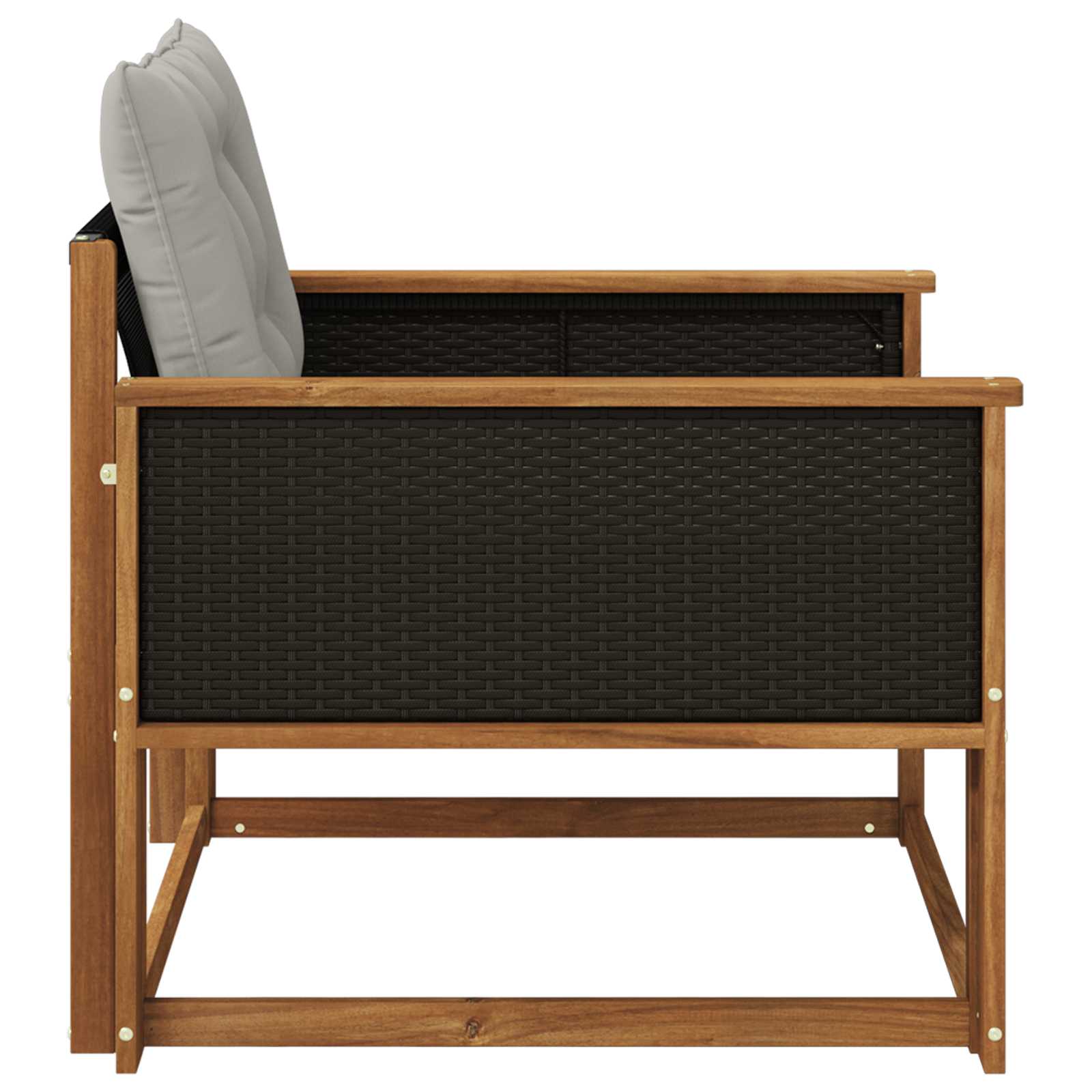 Set vanjskih sofa Čvrsto drvo akacije i Textilene Prirodna