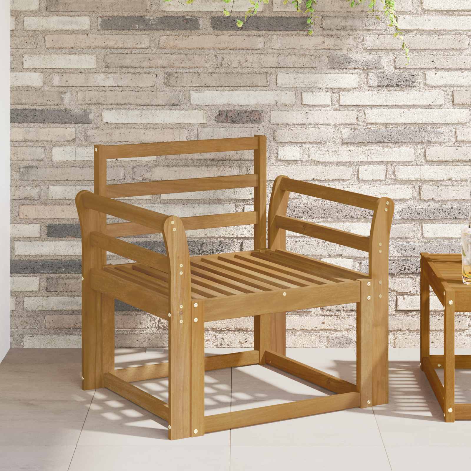 Set vanjskih sofa Čvrsto drvo akacije Bijela