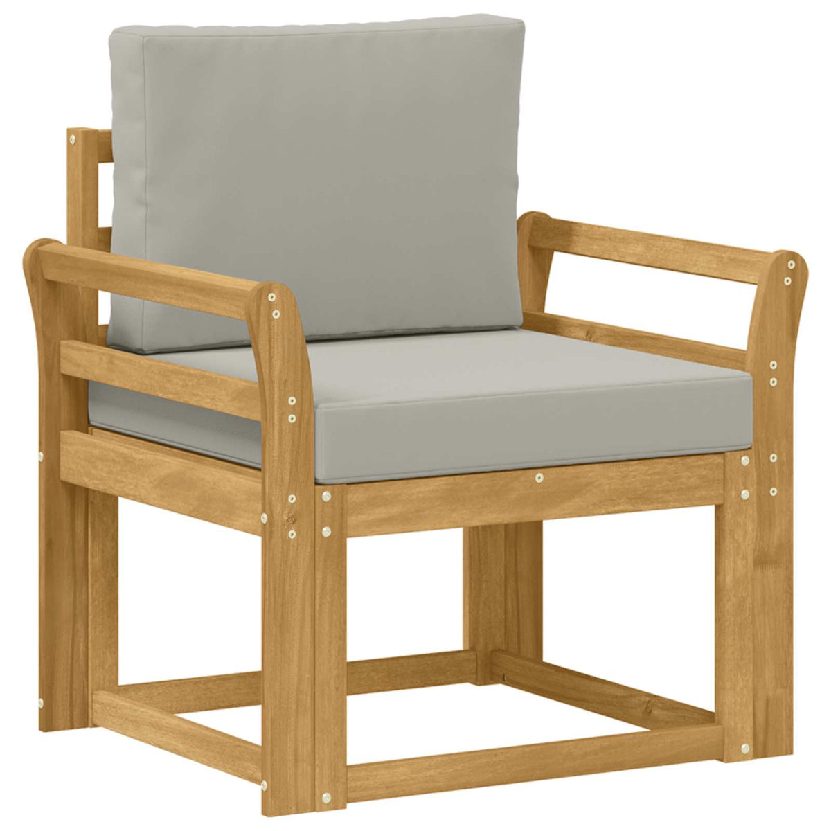 2 Komad Set vanjskih sofa Poliester Bijela i svijetlosiva