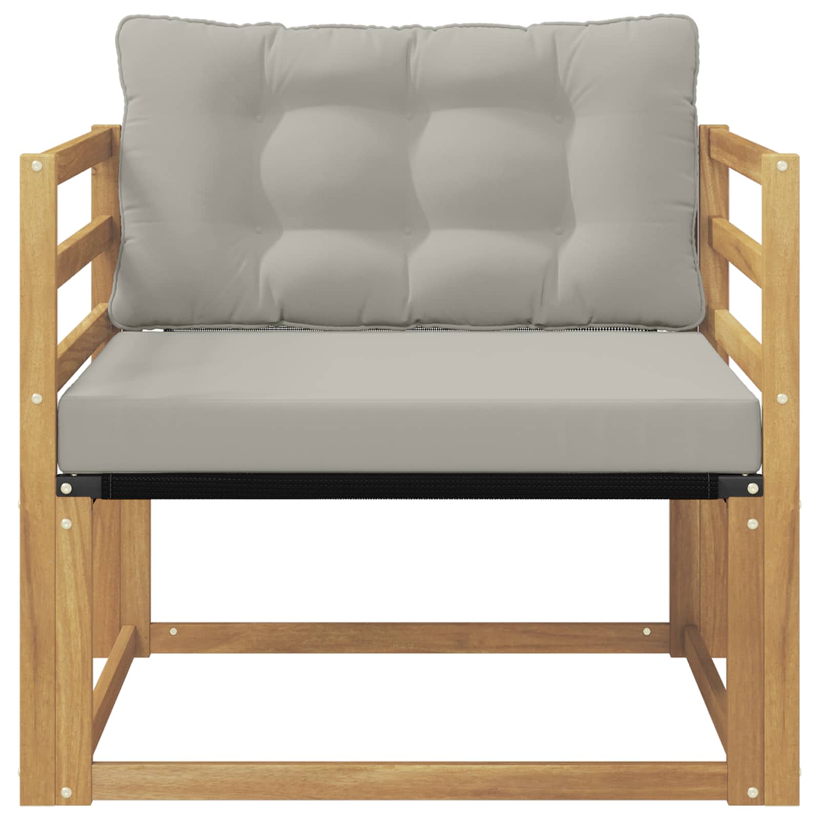 Set vanjskih sofa Čvrsto drvo akacije i Textilene Bijela