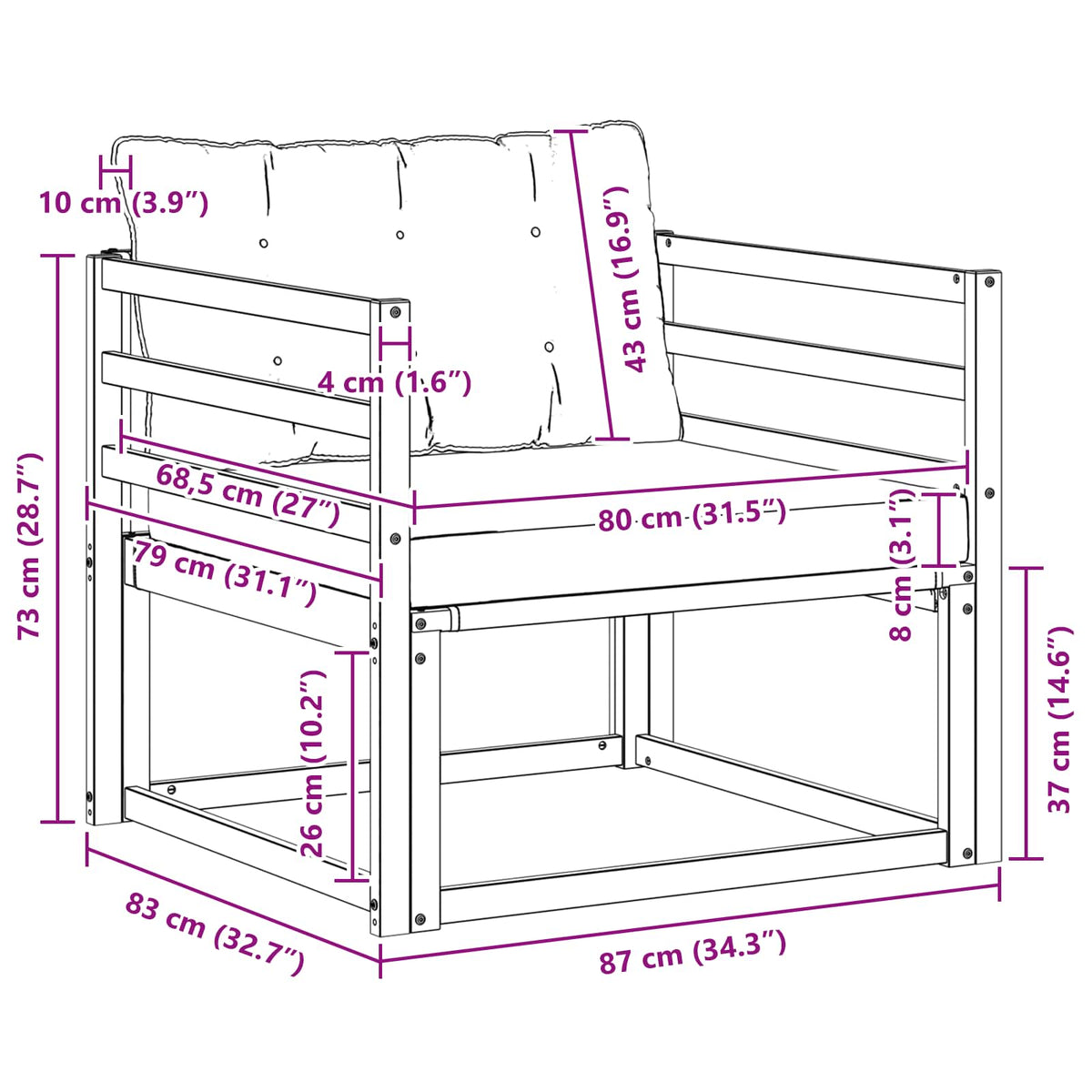 Set vanjskih sofa Čvrsto drvo akacije i Textilene Bijela