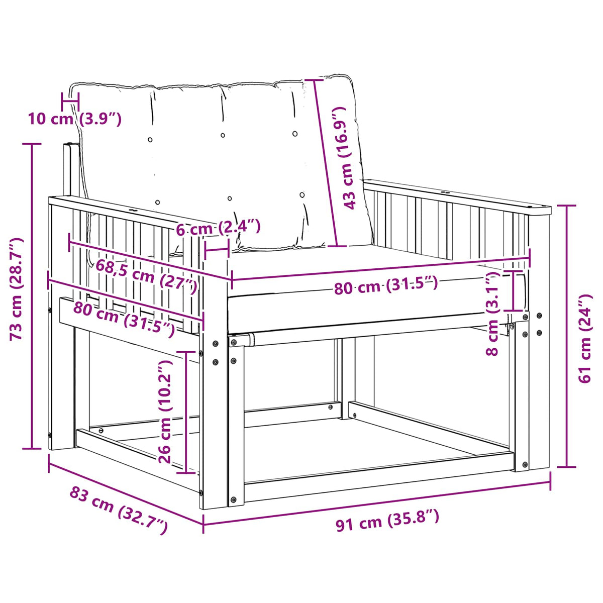 Set vanjskih sofa Čvrsto drvo akacije i Textilene