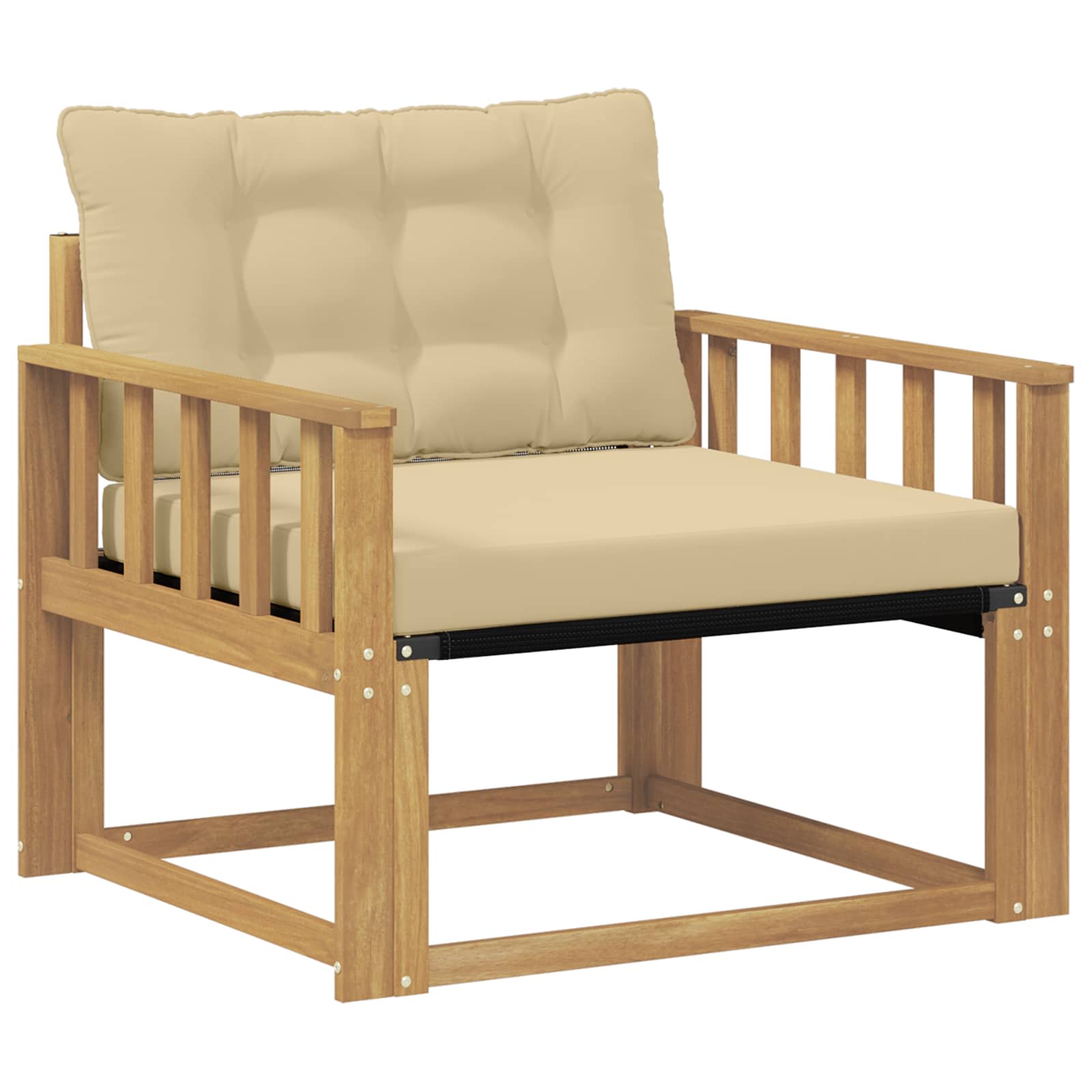 Set vanjskih sofa Čvrsto drvo akacije i Textilene Bijela