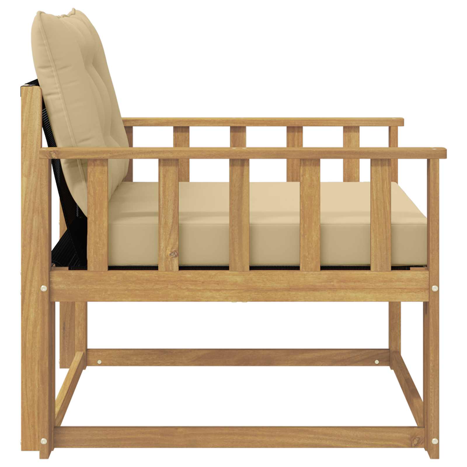 Set vanjskih sofa Čvrsto drvo akacije i Textilene Bijela