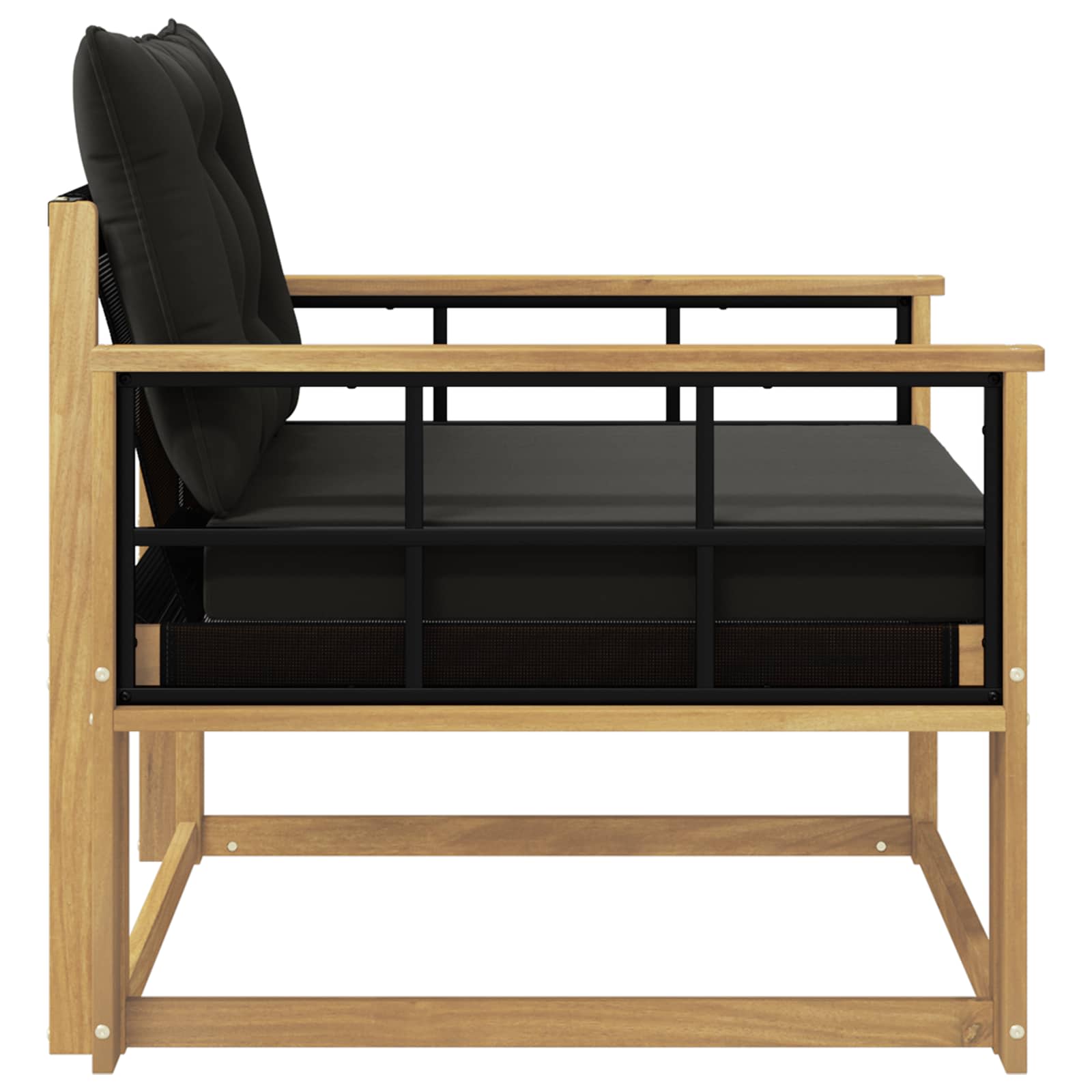 Set vanjskih sofa Čvrsto drvo akacije i Textilene Bijela