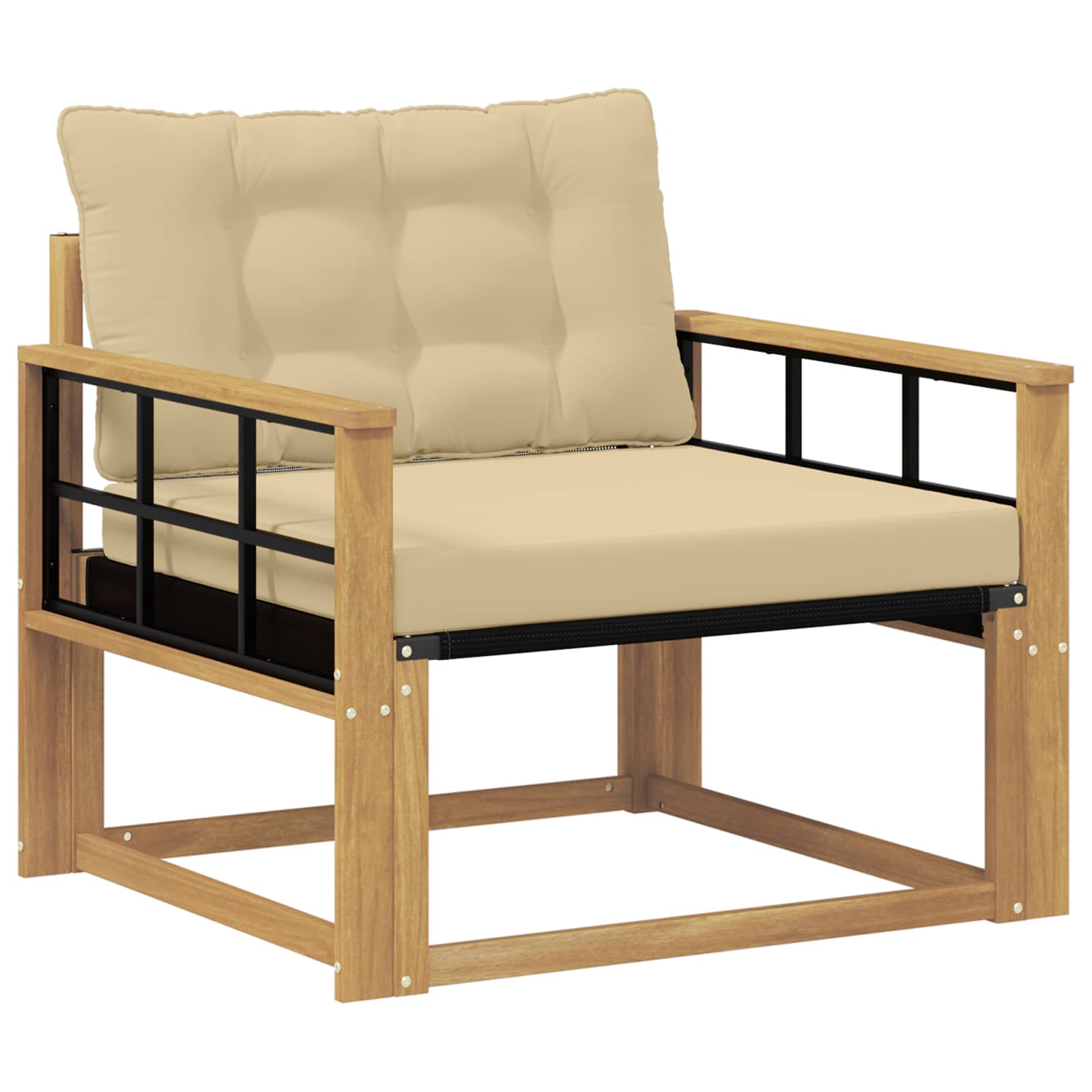 Set vanjskih sofa Čvrsto drvo akacije i Textilene Bijela
