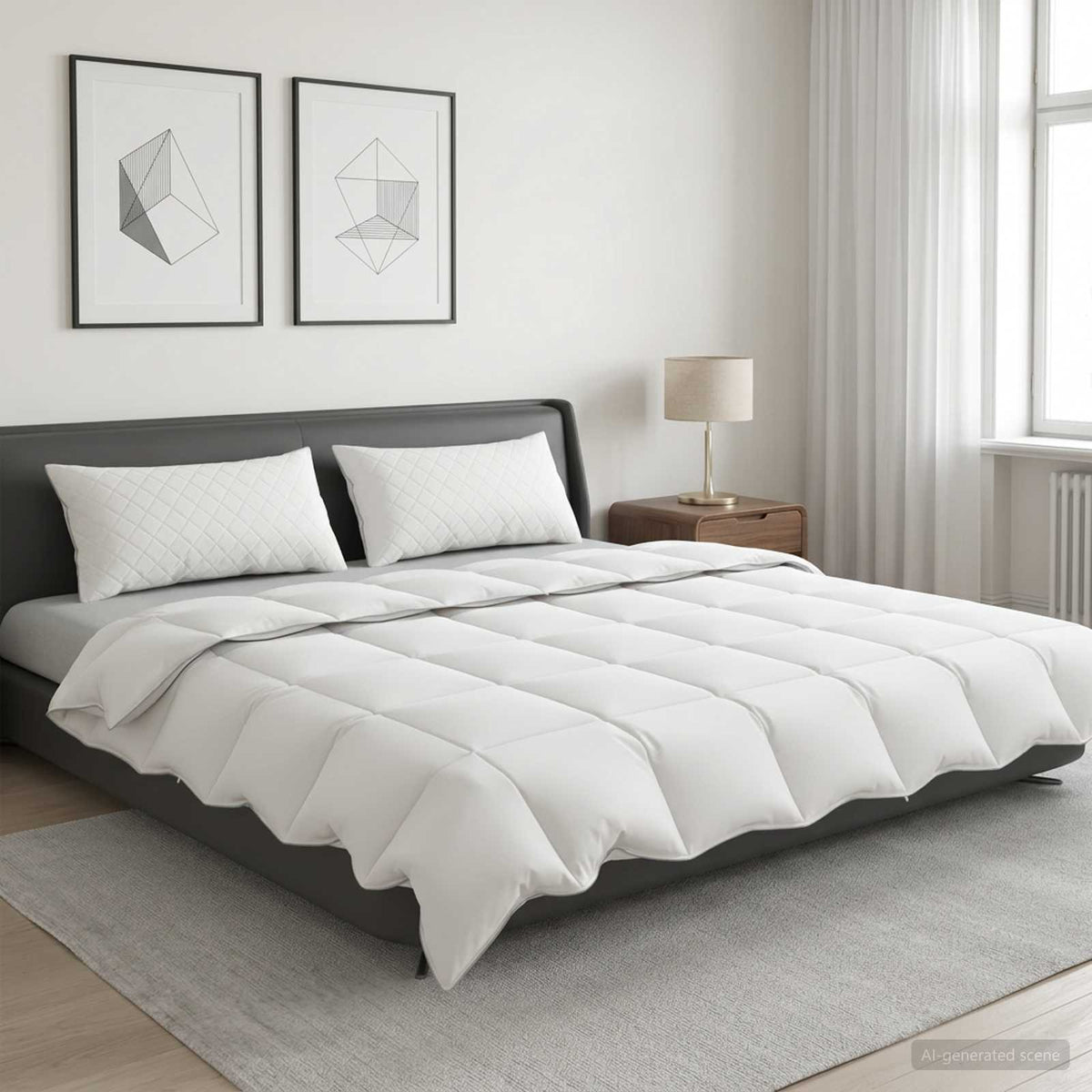 Poplun FULDA 220 x 260 cm Ljeto 100 GSM 90% gusjeg perja Bijela