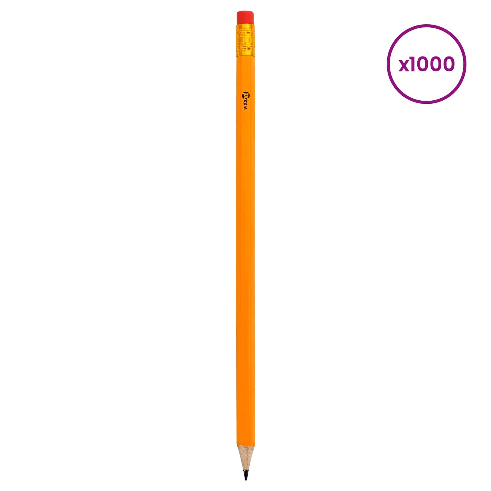 HB Olovke 1000 kom Ø 0,7 x 18,5 cm Žuta Čvrsta drvo topole