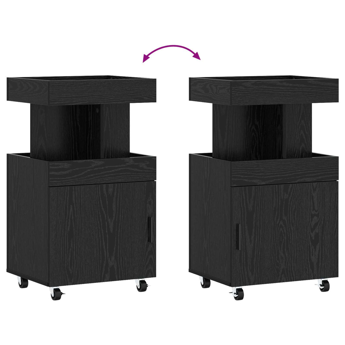 Barska kolica Crni hrast 50 x 41 x 89 cm Konstruirano drvo