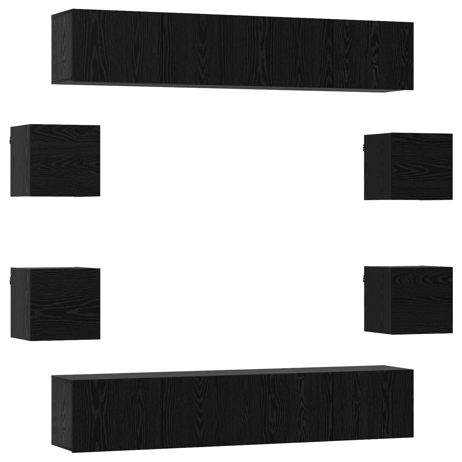 Set TV komoda 8 pcs 80 x 30 x 30 cm Crni hrast