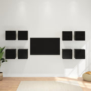 Ormar za TV montiran na zid 8 pcs Crni hrast 30,5 x 30 x 30 cm