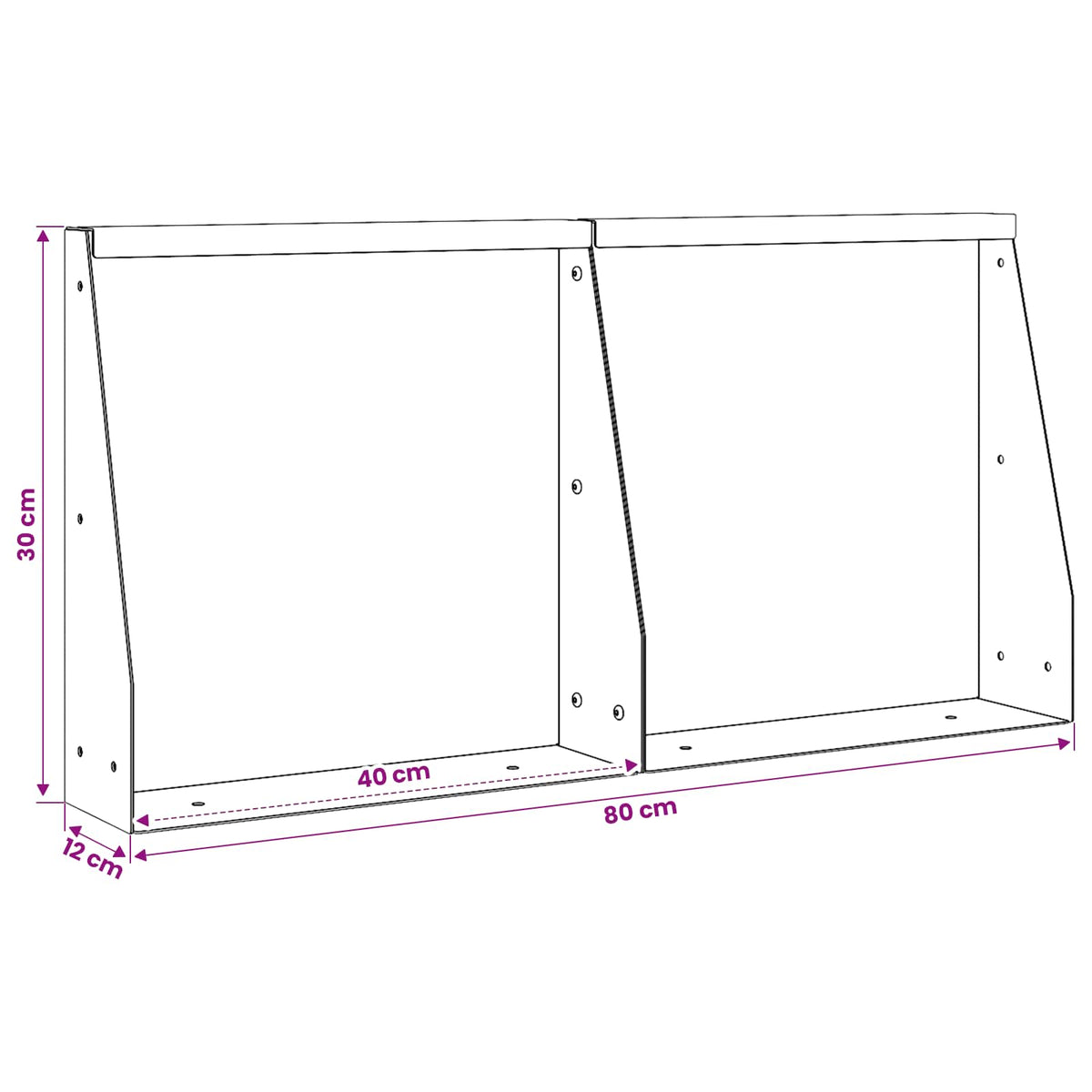 Zid za zadržavanje 2 kom. 40 x 12 x 30 cm Čelik Bijela