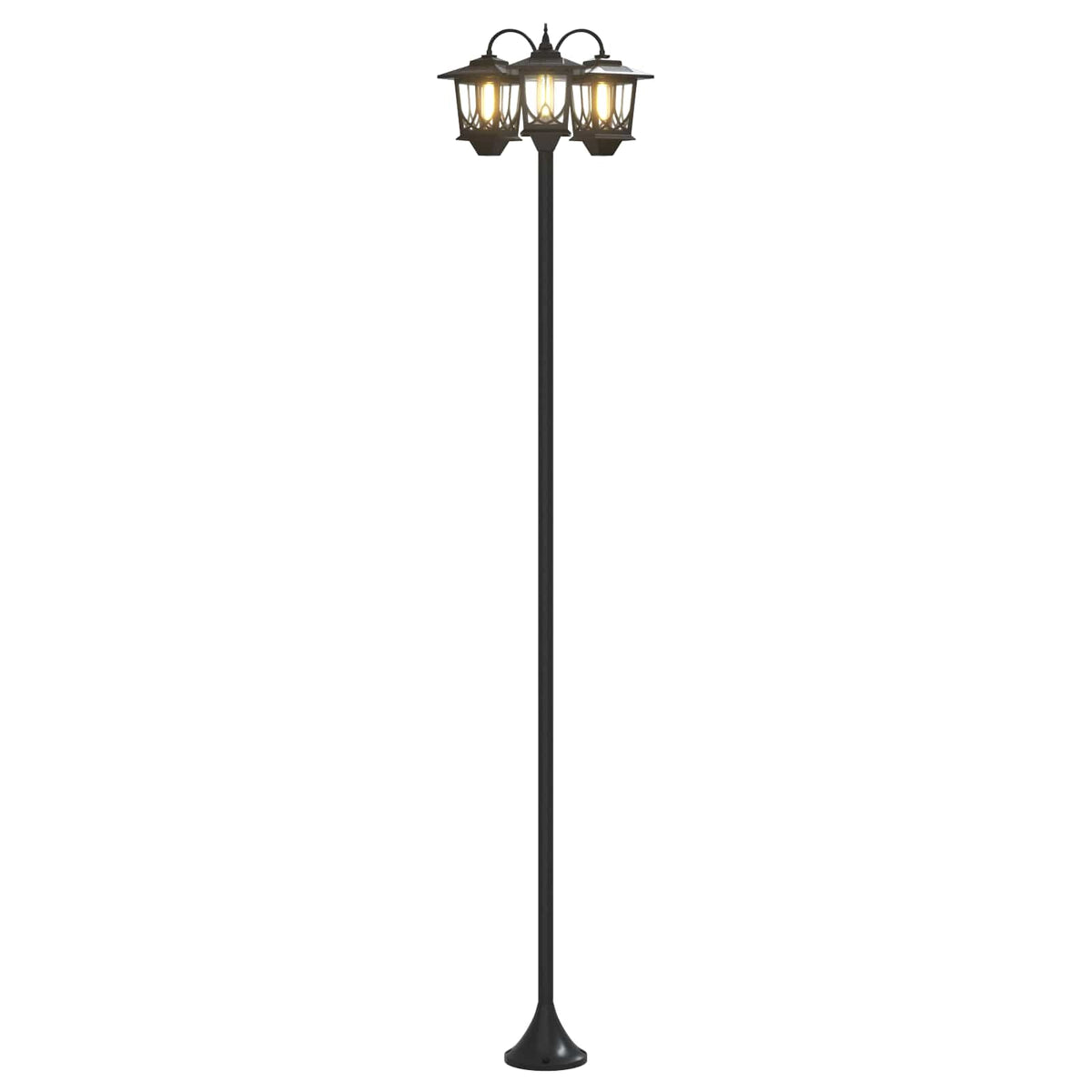 Lampa sa tri glave Crna 16 x 16 x 187 cm Aluminij i ABS