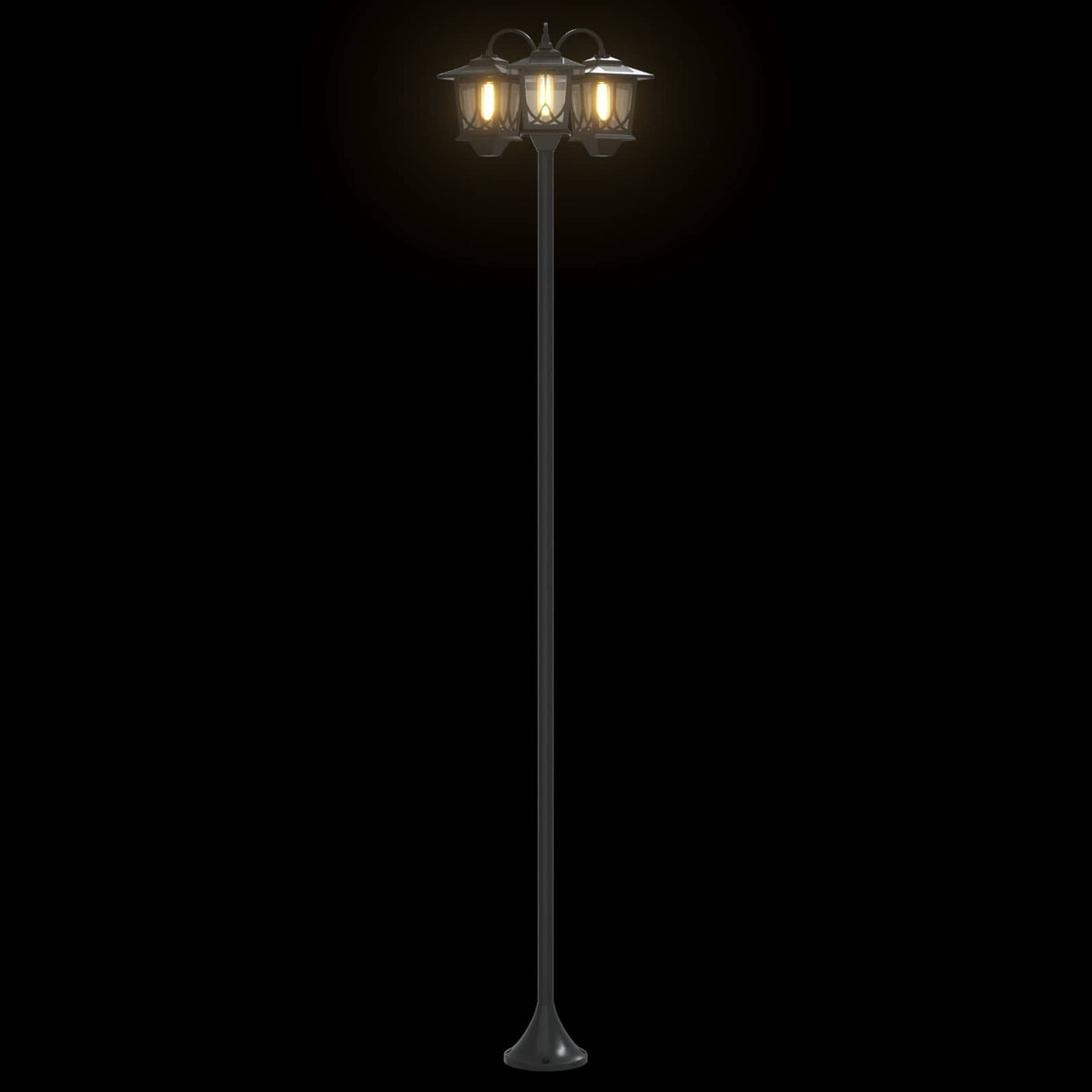 Lampa sa tri glave Crna 16 x 16 x 187 cm Aluminij i ABS