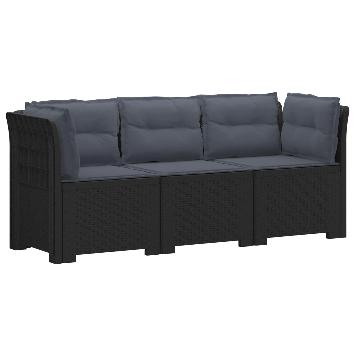 Dvosjedni vrtni sofa s jastucima u ratan izgledu PP Antracit