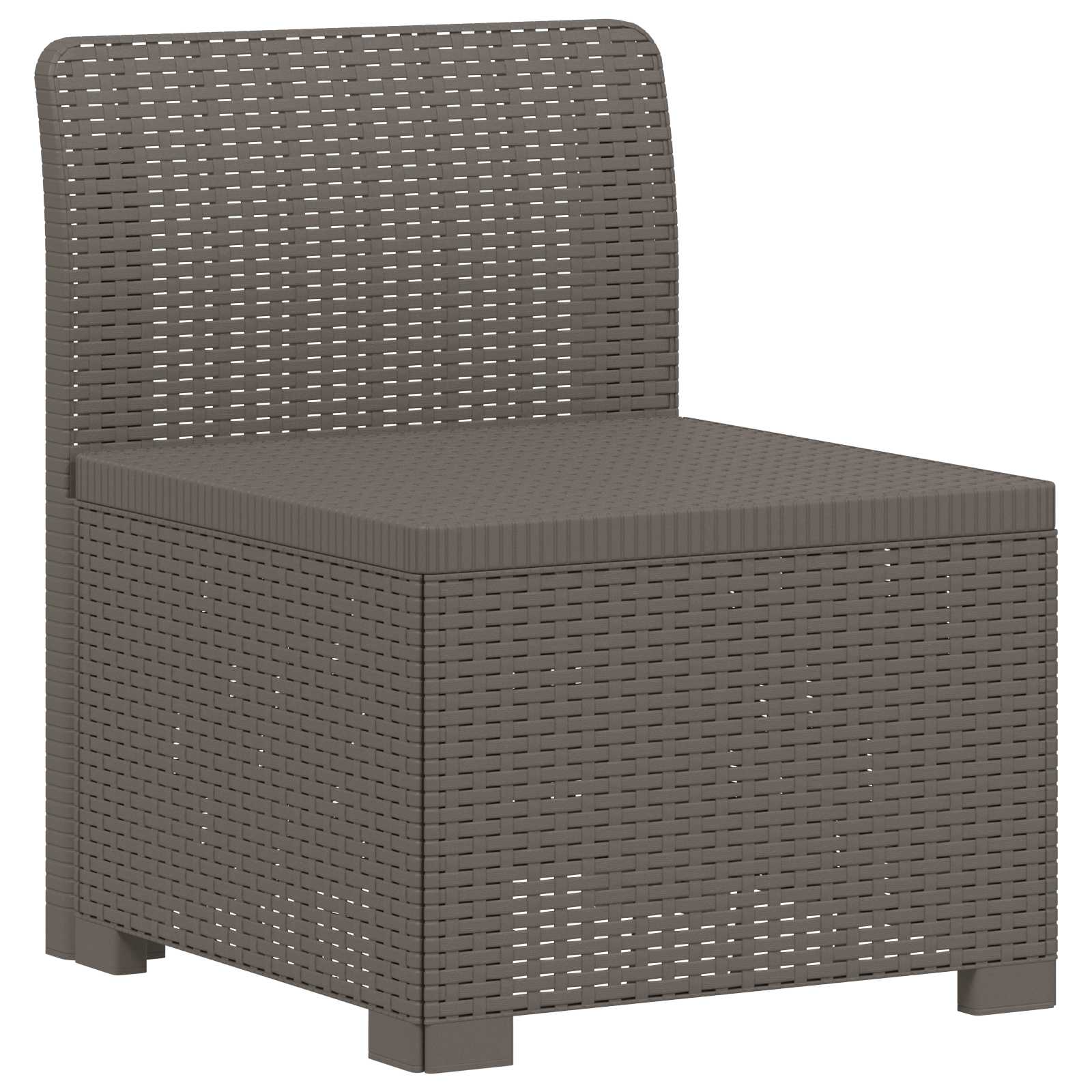 5-sjedalni vrtni kauč u ratan izgledu PP Svjetlosiva