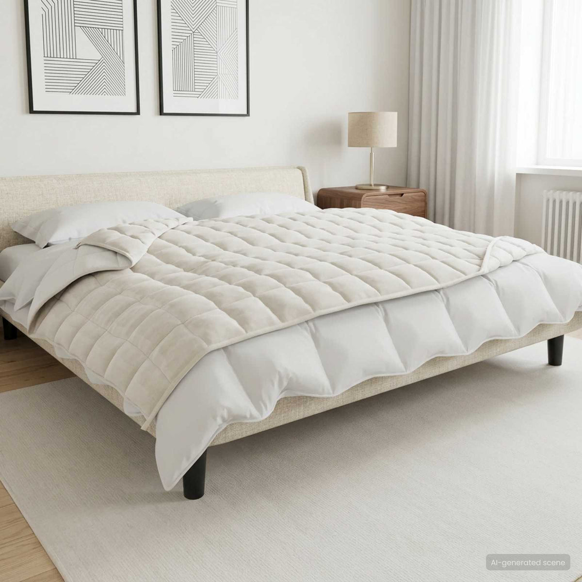 Težak pokrivač Bijela 140 x 200 cm 6 kg 100% Pamuk 205T