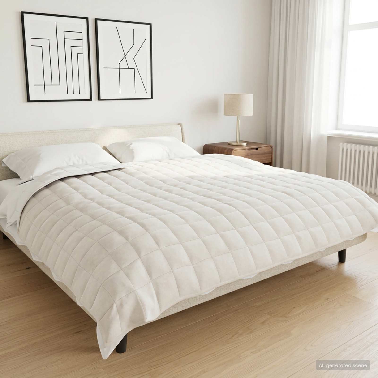 Težak pokrivač Bijela 200 x 230 cm 13 kg 100% Pamuk 205T