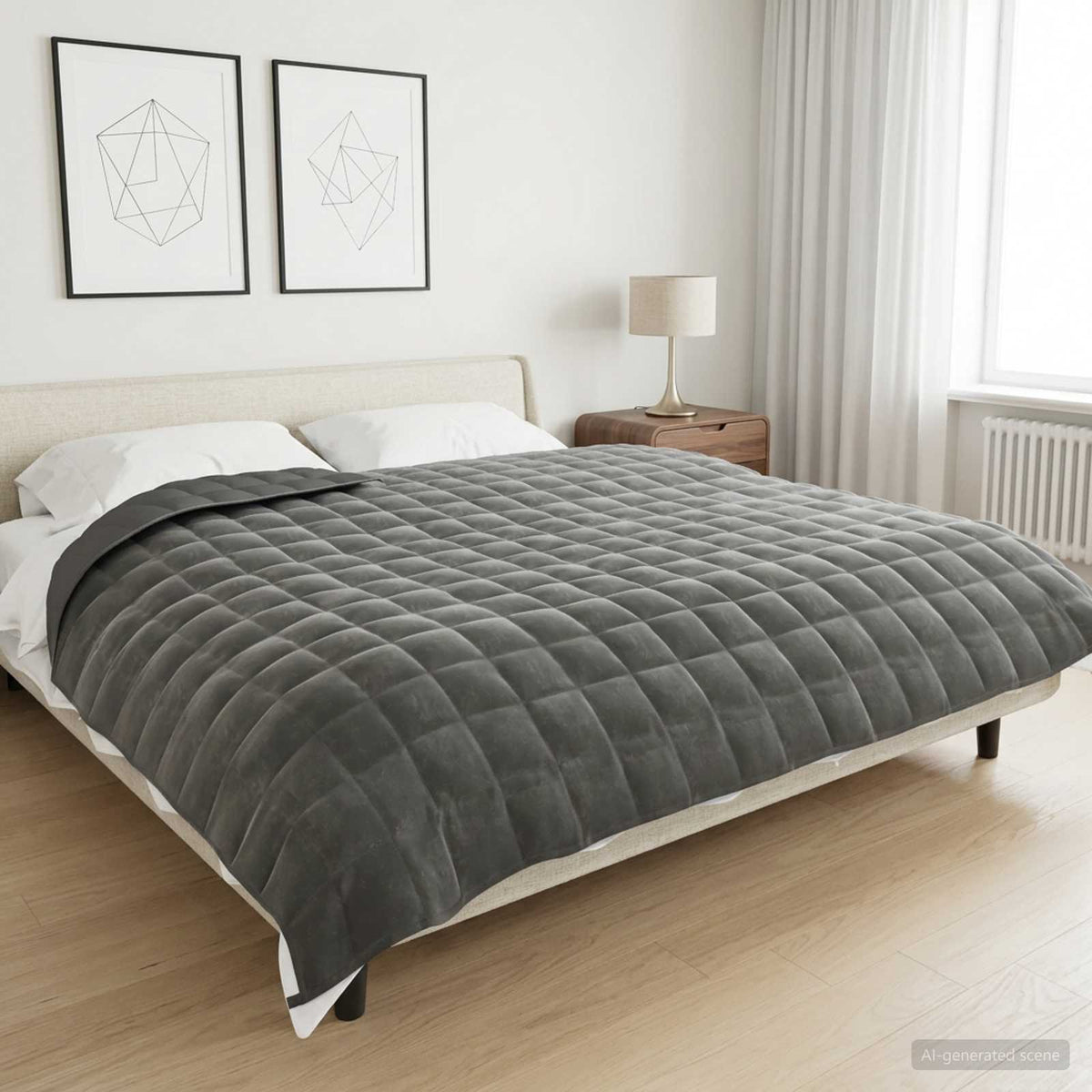 Težak pokrivač Antracit 200 x 220 cm 13 kg 100% Pamuk 205T