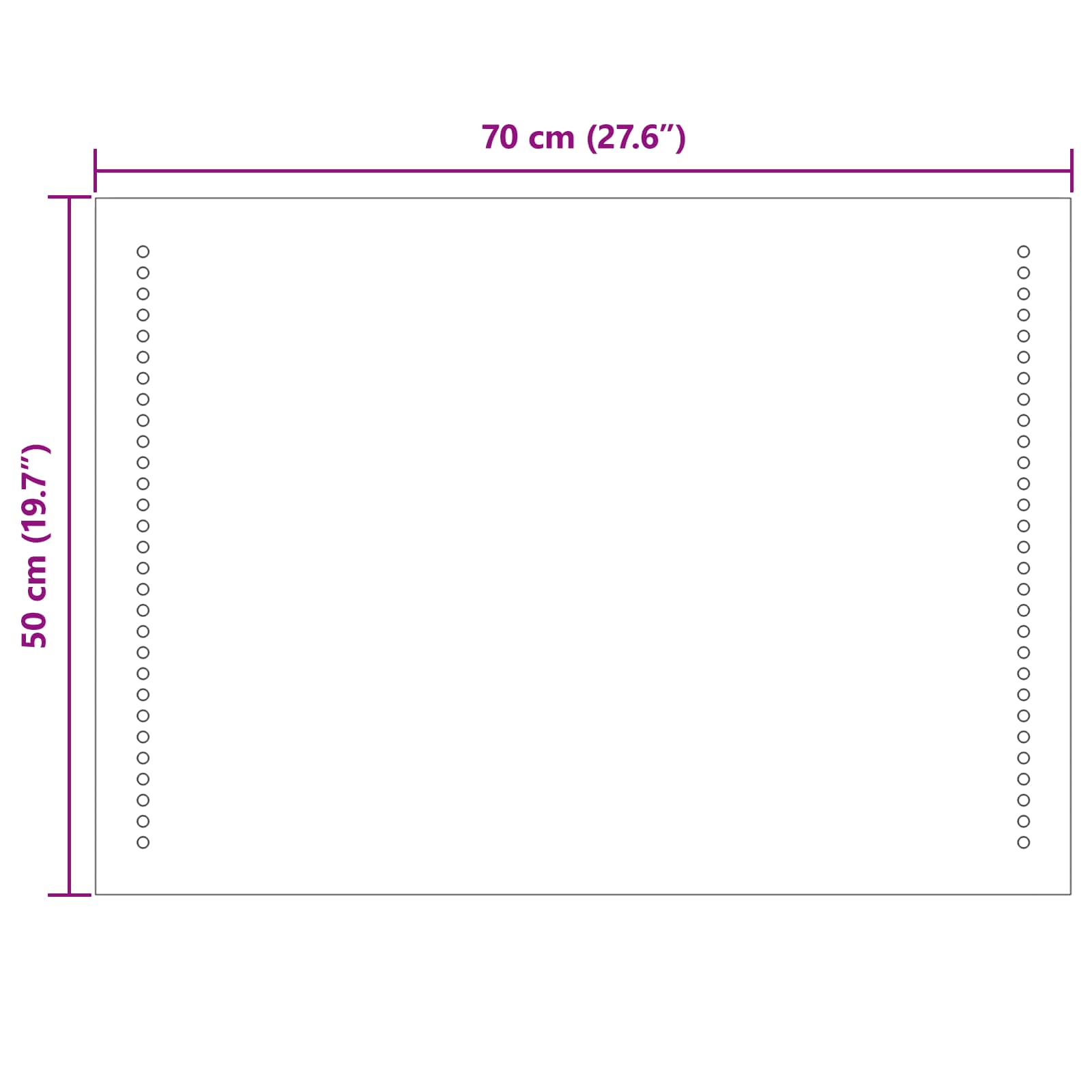 LED kupaonsko ogledalo *Transparent*an 70 x 50 cm Pravokutni