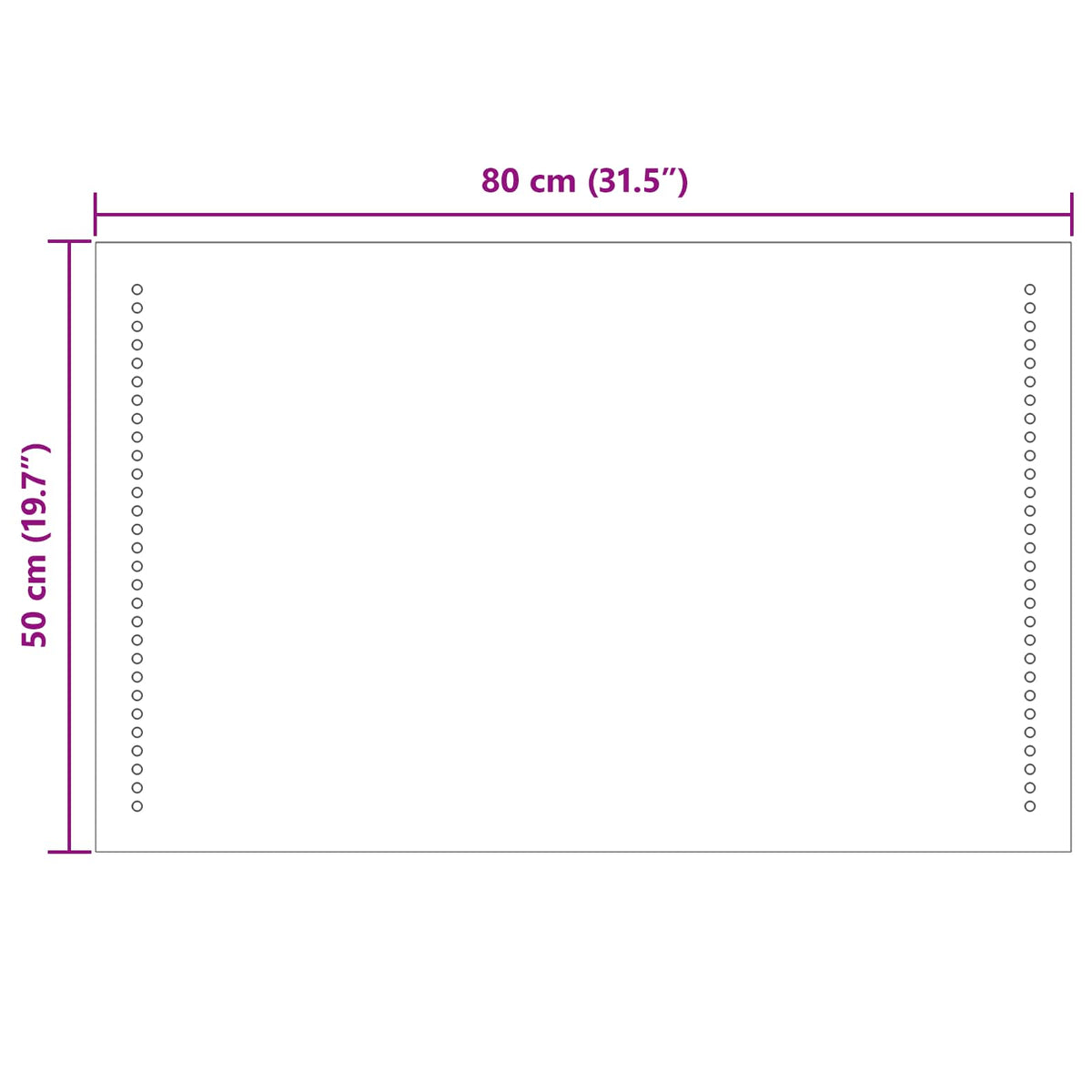 LED kupaonsko ogledalo *Transparent*an 80 x 50 cm Pravokutni