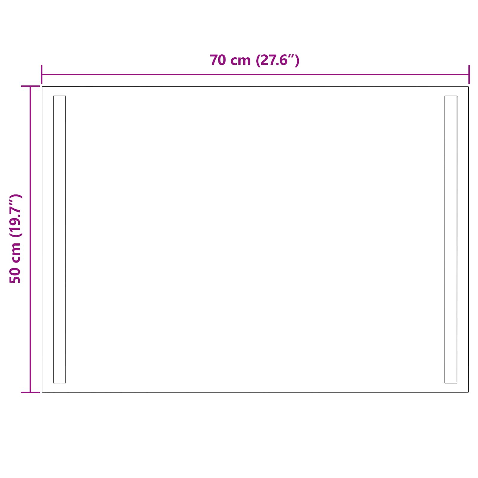 LED kupaonsko ogledalo s ogledalom *Transparent*an 70 x 50 cm