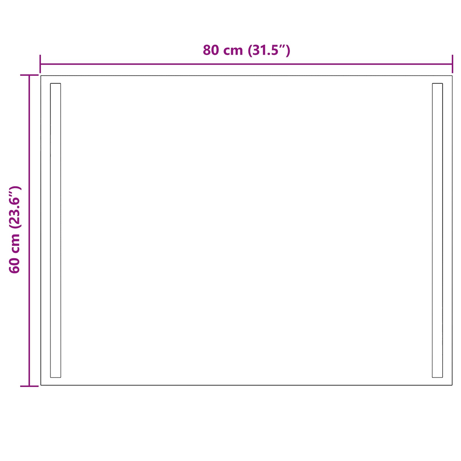 LED kupaonsko ogledalo s ogledalom *Transparent*an 80 x 60 cm