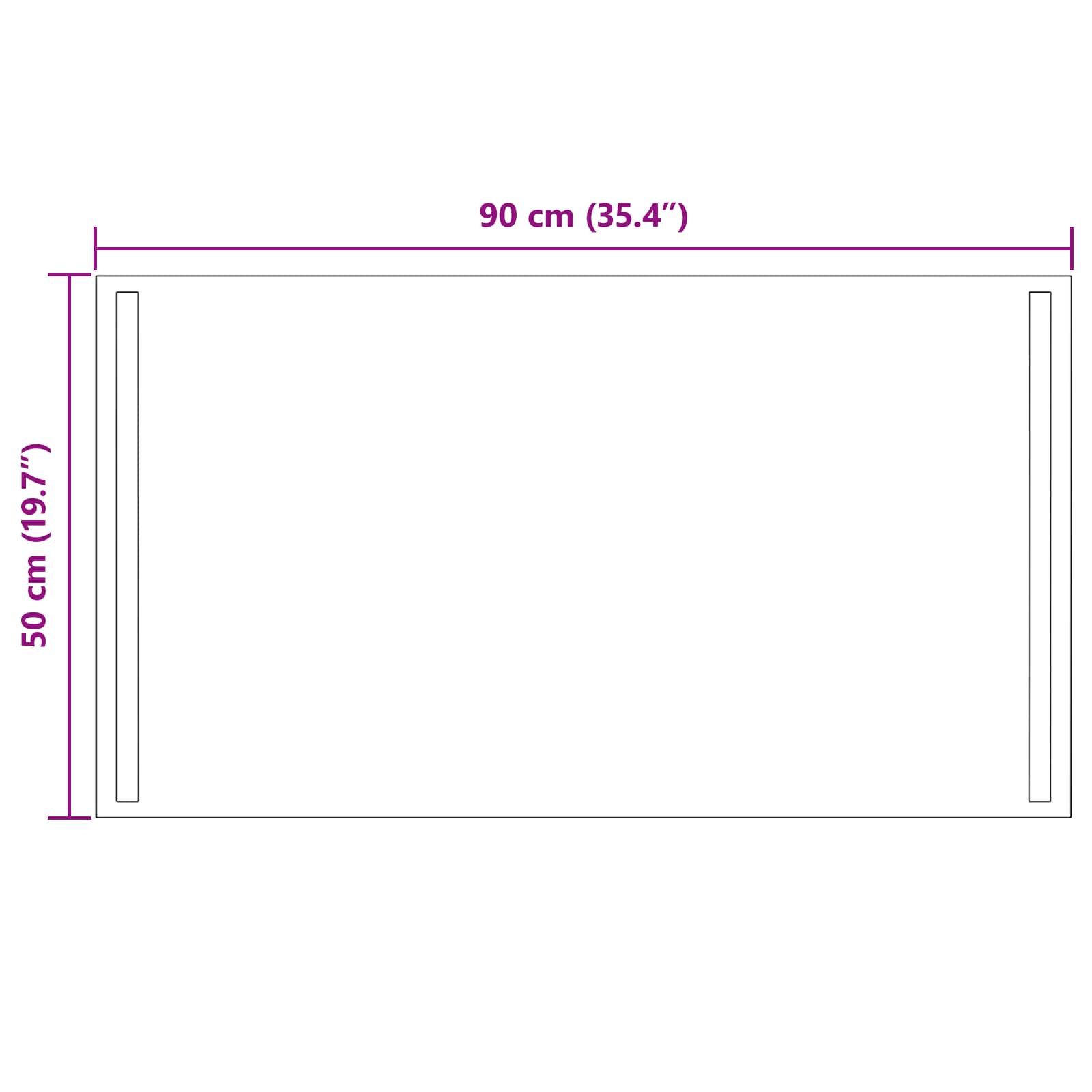 LED kupaonsko ogledalo s ogledalom *Transparent*an 90 x 50 cm