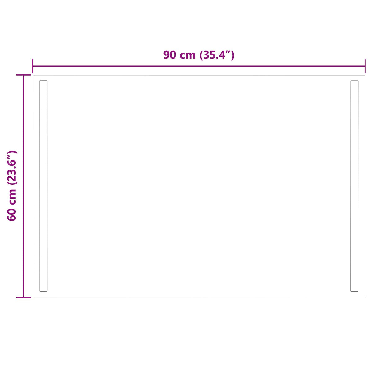 LED kupaonsko ogledalo s ogledalom *Transparent*an 90 x 60 cm