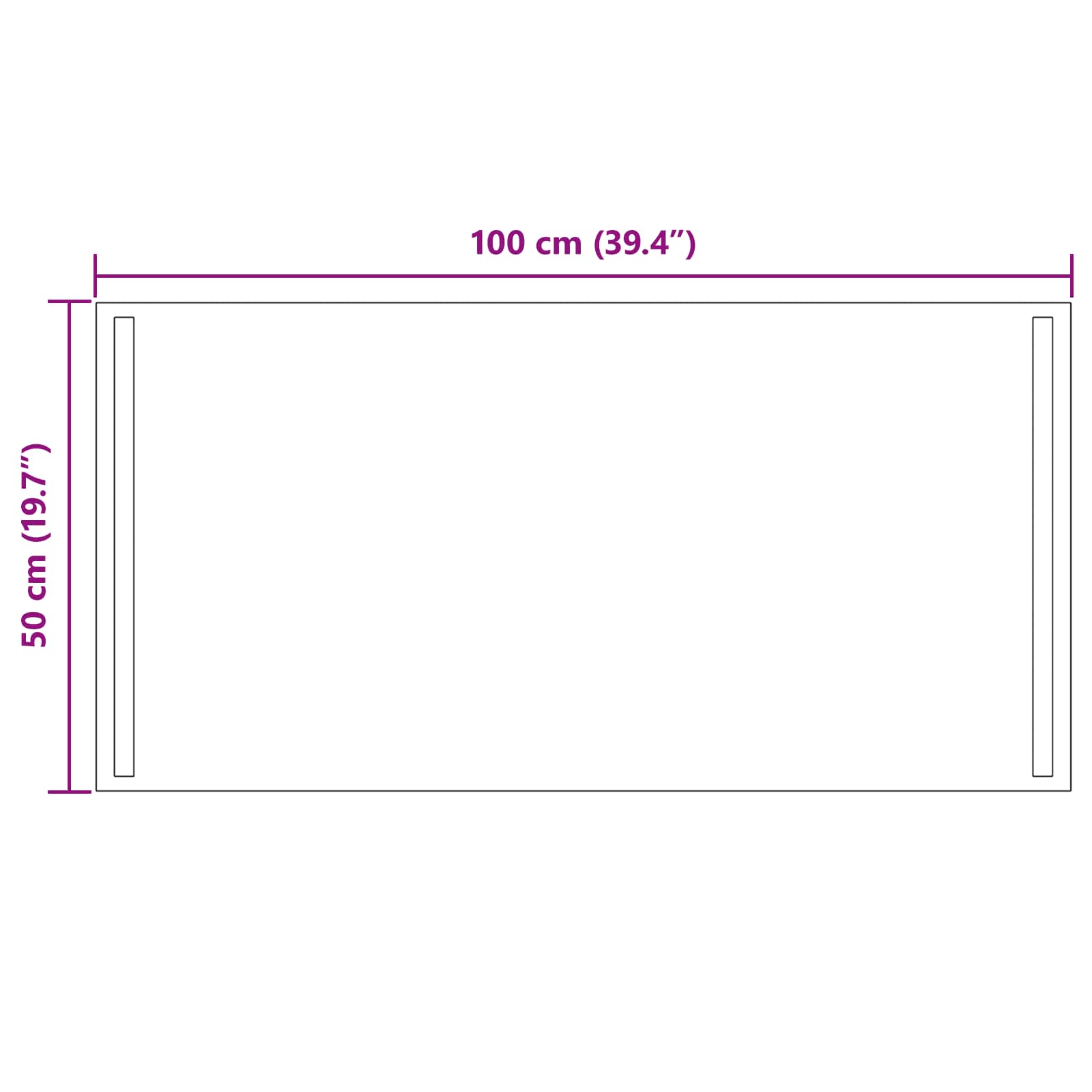 LED kupaonsko ogledalo s ogledalom *Transparent*an 100 x 50 cm