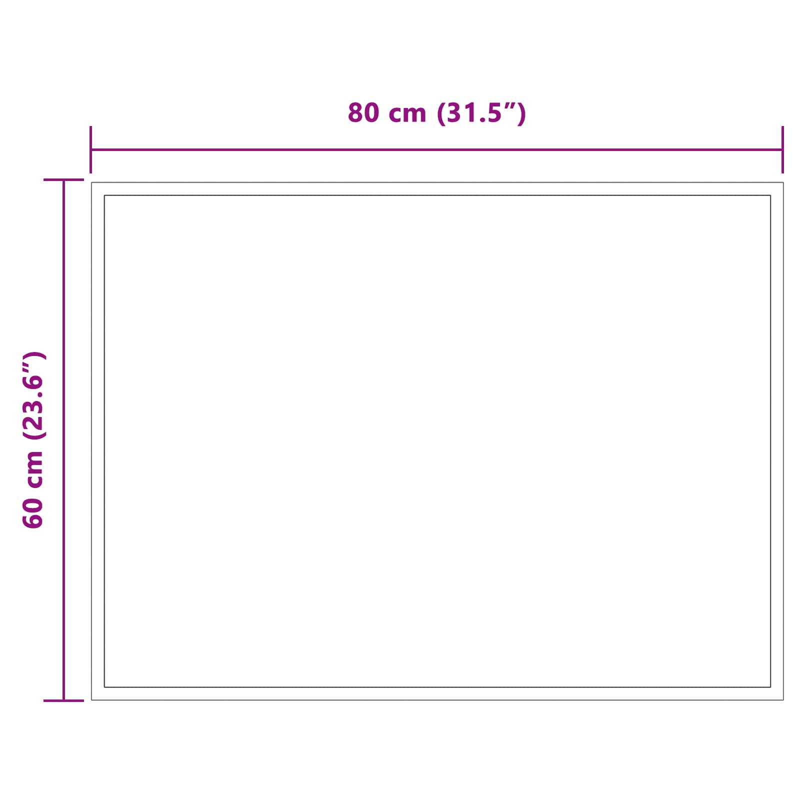 LED kupaonsko ogledalo s ogledalom *Transparent*an 80 x 60 cm