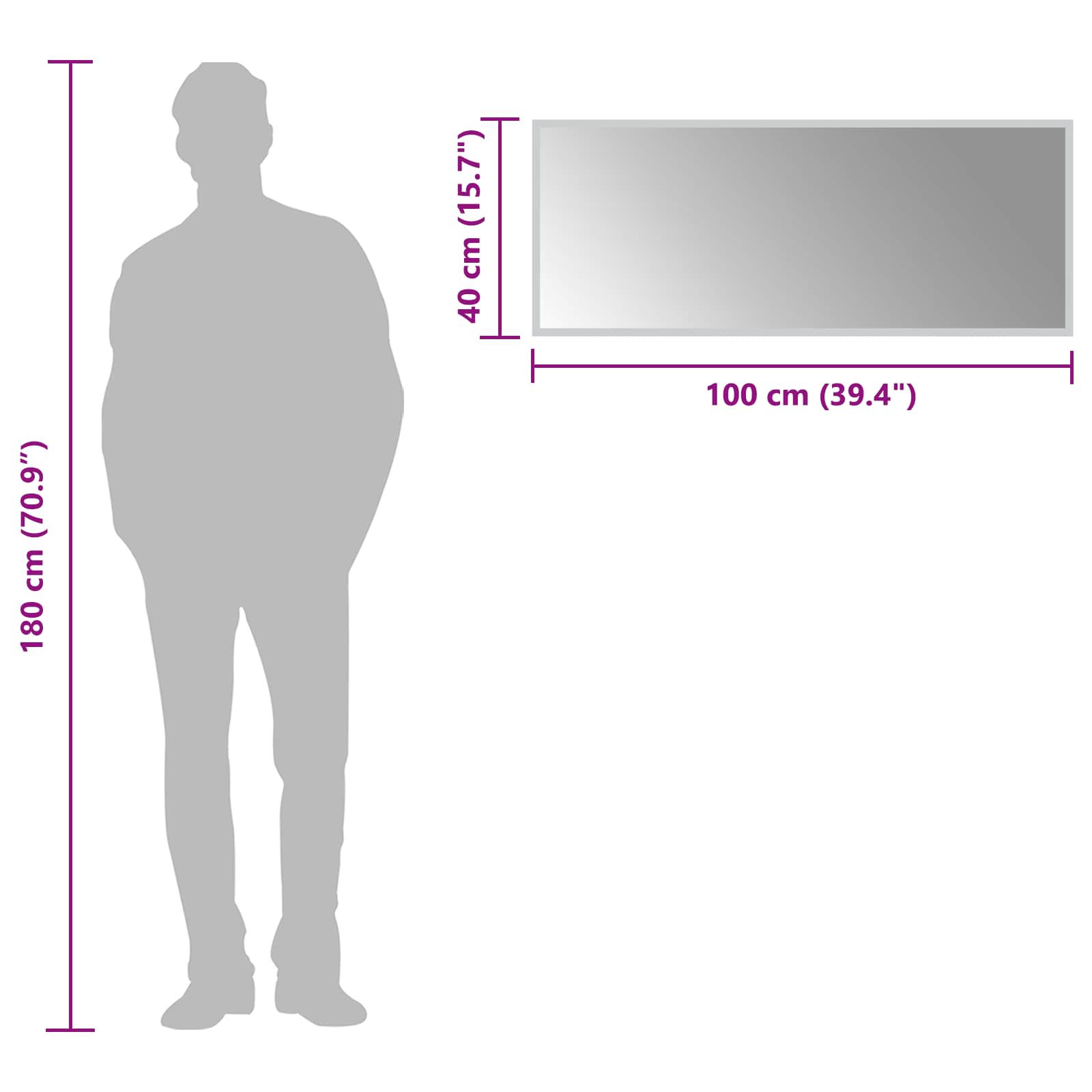 LED kupaonsko ogledalo s ogledalom *Transparent*an 100 x 40 cm