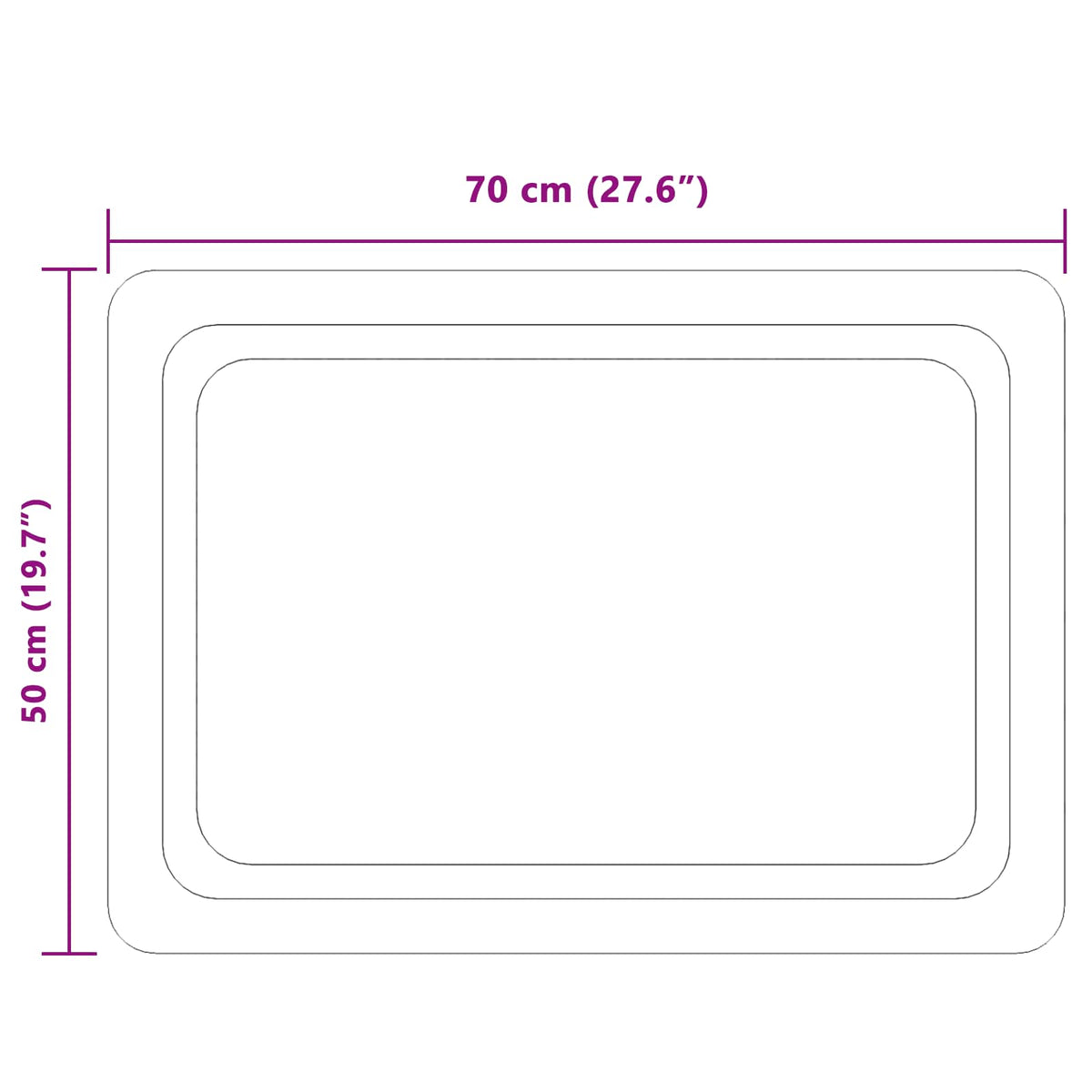 LED kupaonsko ogledalo s ogledalom *Transparent*an 70 x 50 cm