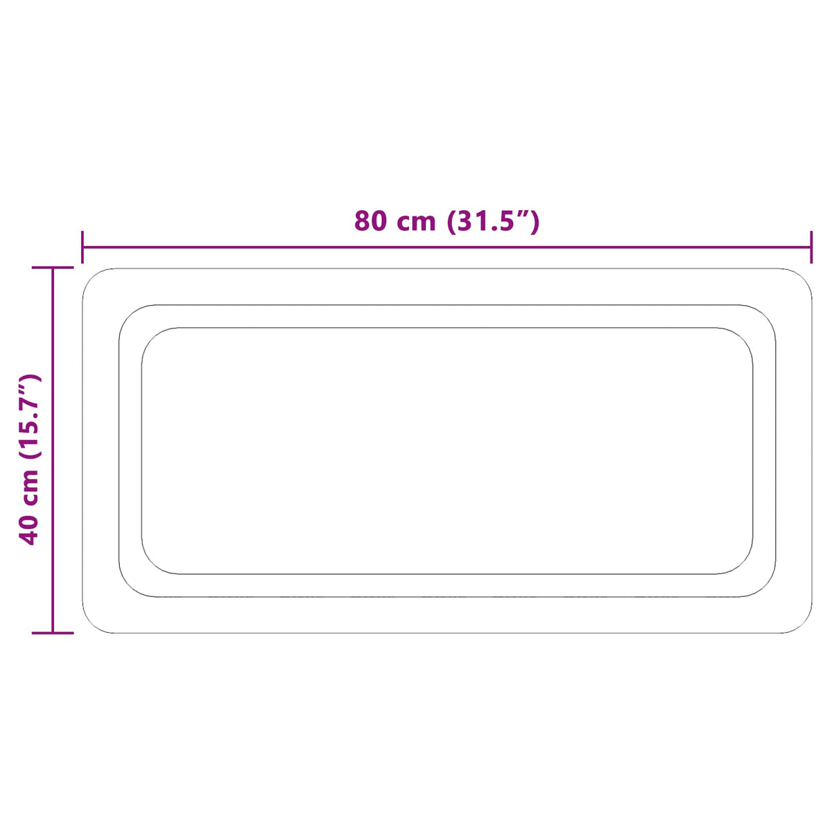 LED kupaonsko ogledalo s ogledalom *Transparent*an 80 x 40 cm