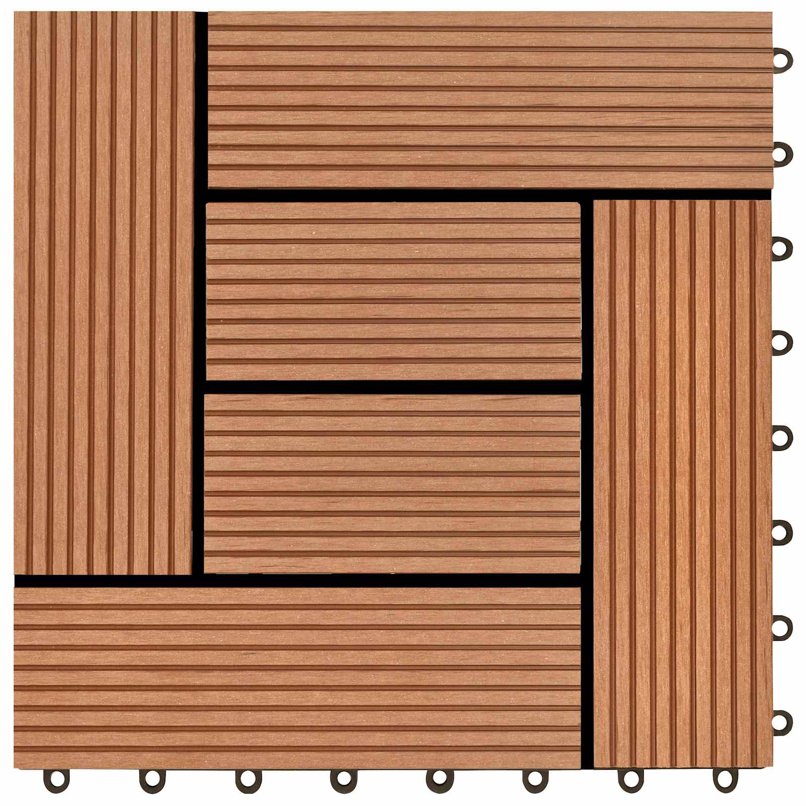 Pločice za decking 22 pcs Smeđa 30 x 30 cm Drvoplastična smjesa