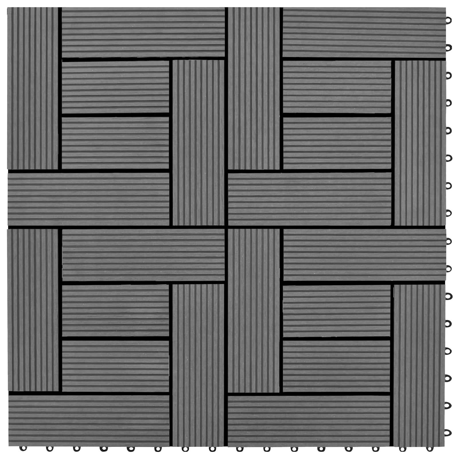 Pločice za decking 22 pcs Siva 30 x 30 cm Drvoplastična smjesa