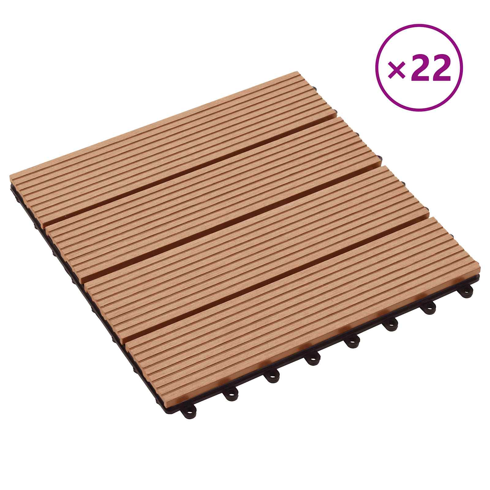 Pločice za decking 22 pcs Tikovina 30 x 30 cm
