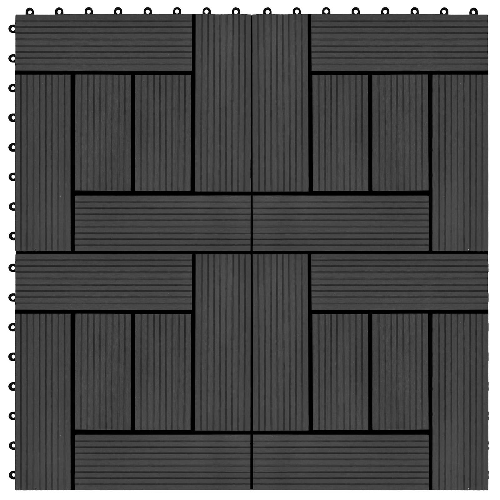Pločice za decking 22 pcs Crna 30 x 30 cm Drvoplastična smjesa