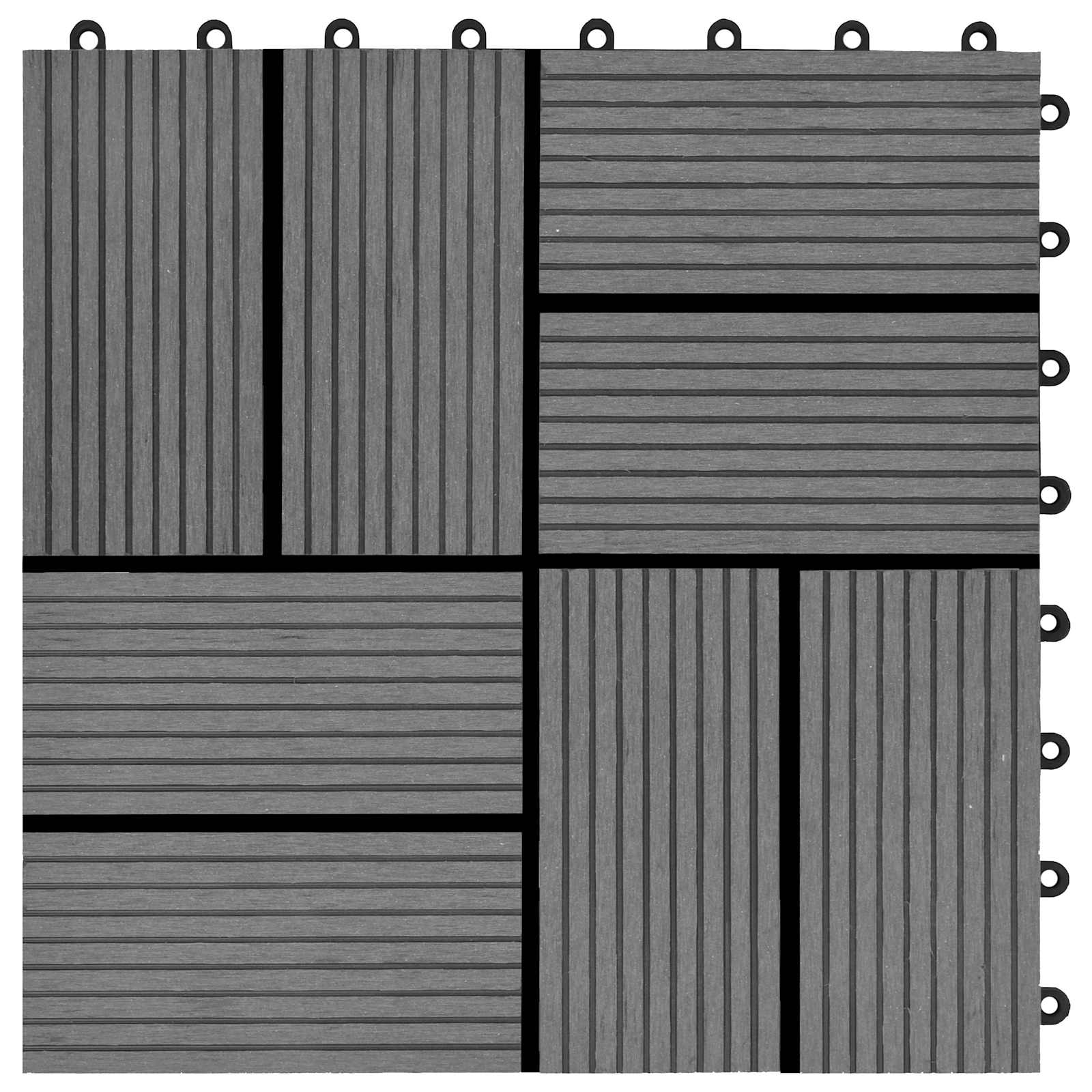 Pločice za decking 22 pcs Siva 30 x 30 cm Drvoplastična smjesa