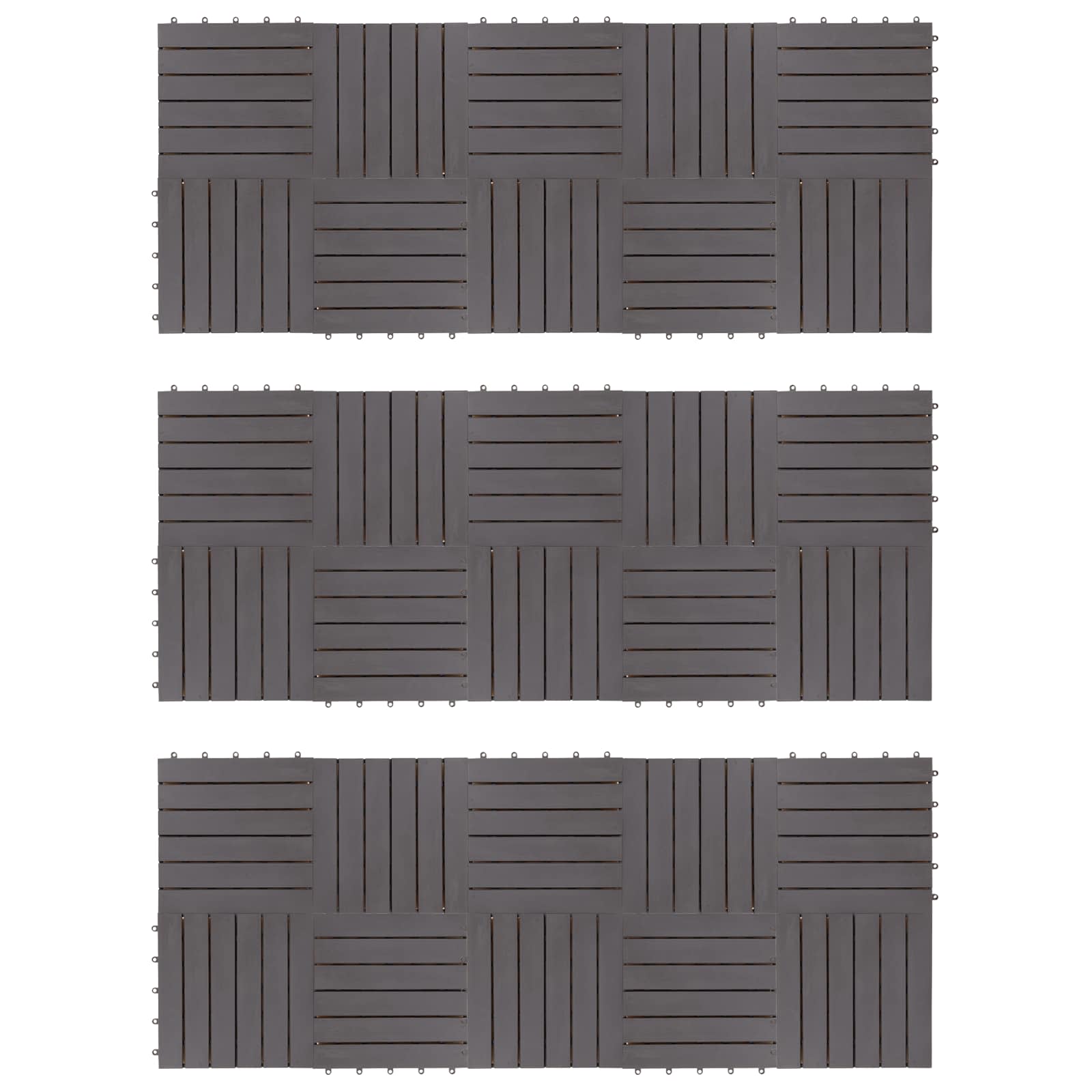 Pločice za decking 30 pcs Siva 30 x 30 cm Acacijsko drvo