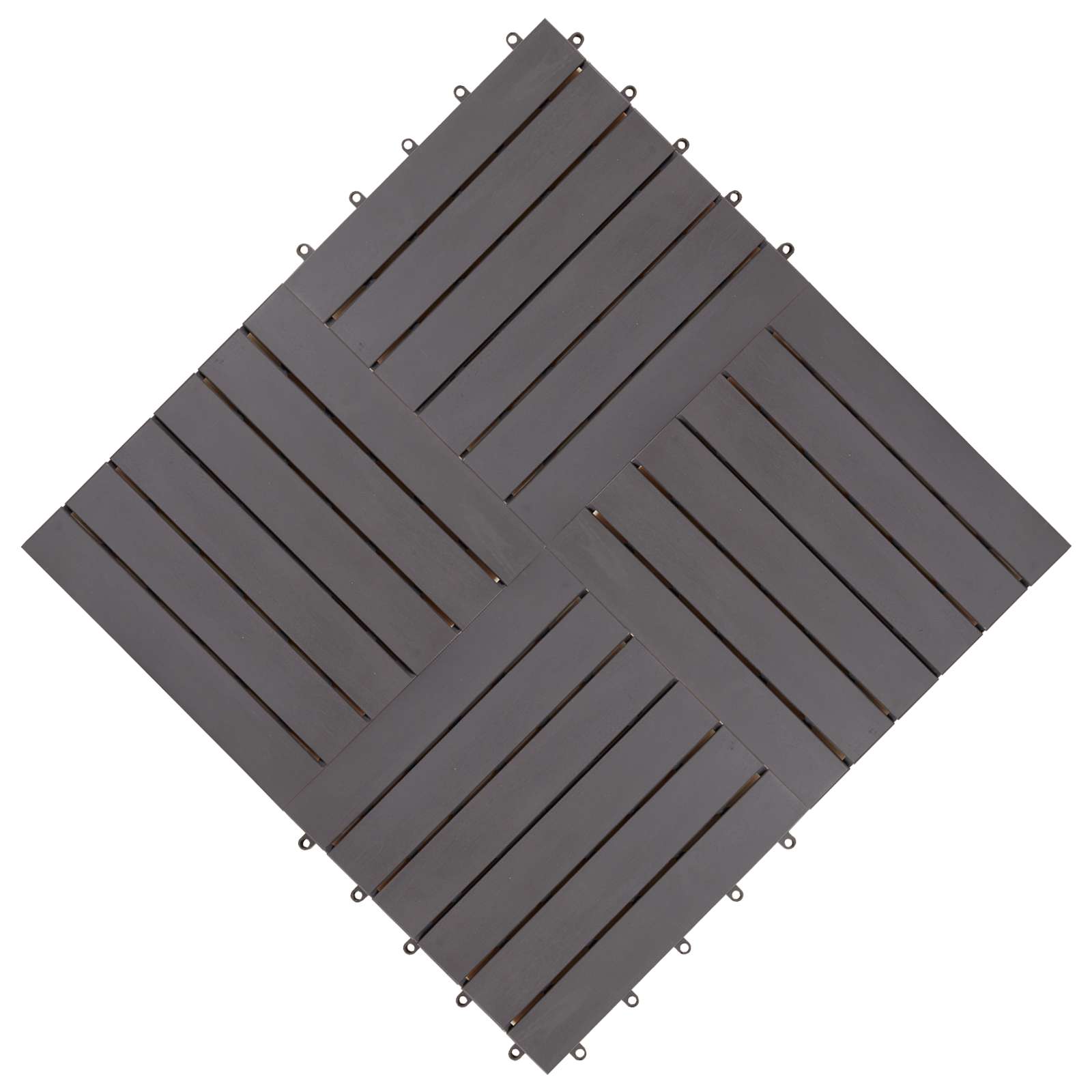 Pločice za decking 30 pcs Siva 30 x 30 cm Acacijsko drvo