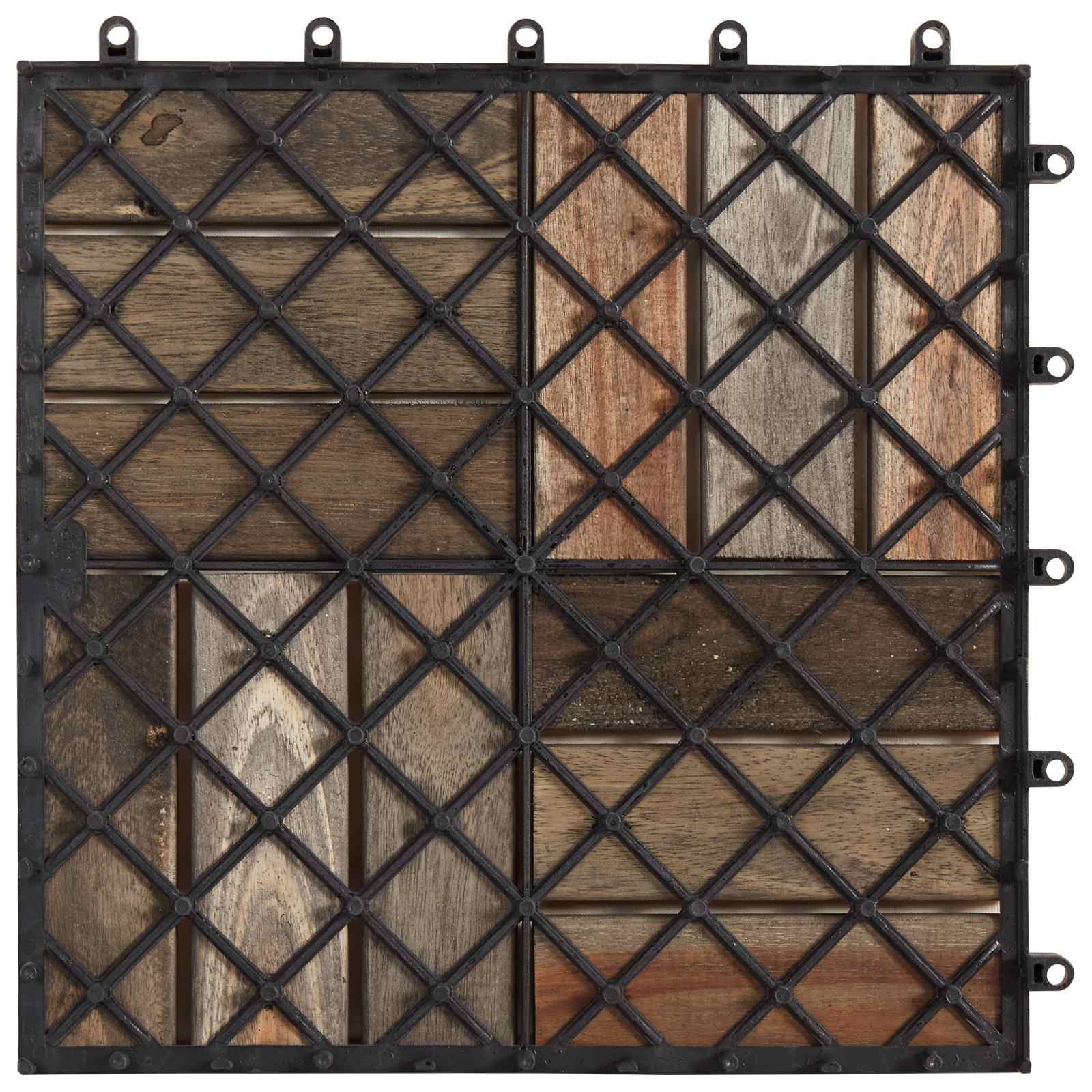 Pločice za decking 30 pcs Siva 30 x 30 cm Acacijsko drvo