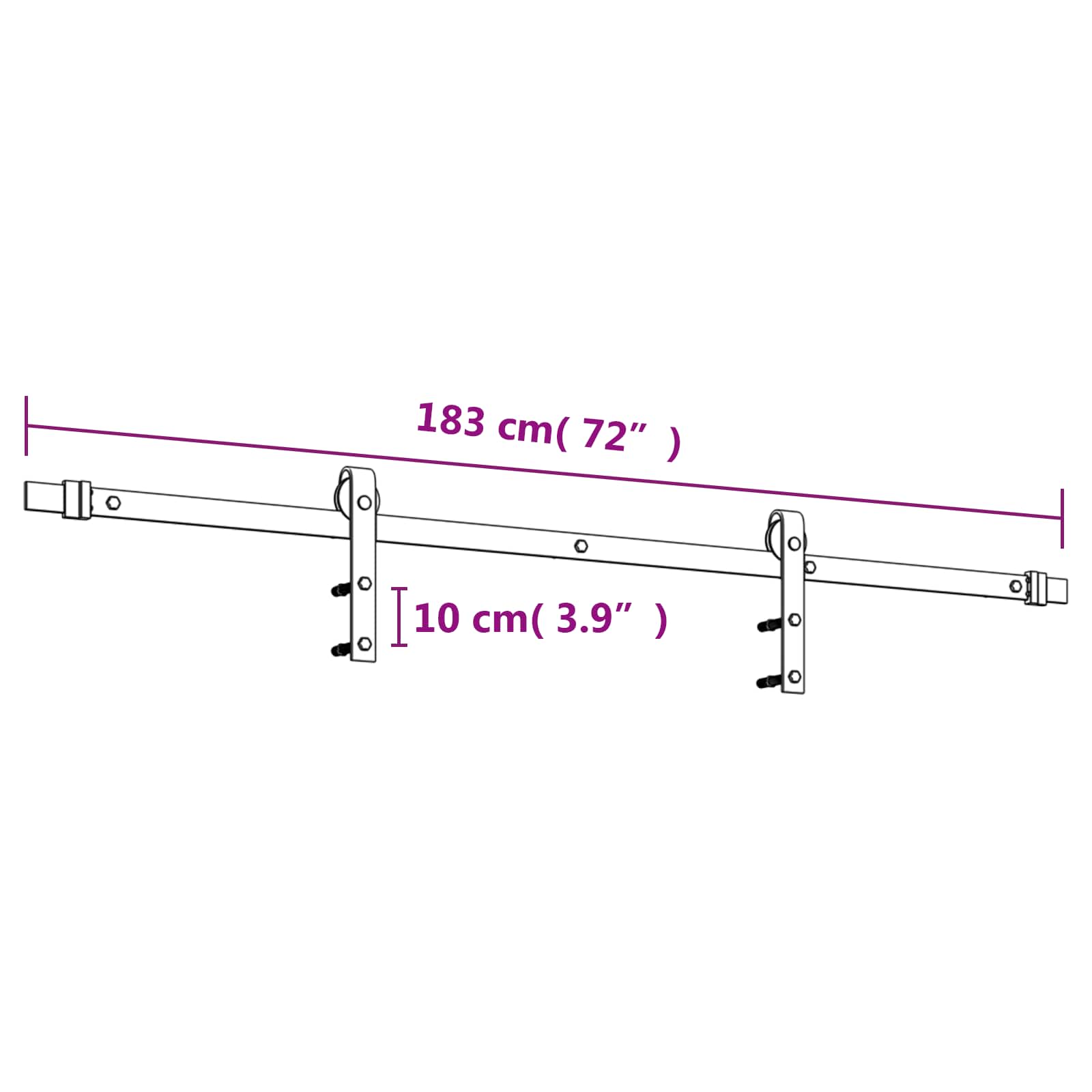 Klizna vrata Prirodna i crna 80 x 210 cm Čvrsta borovina