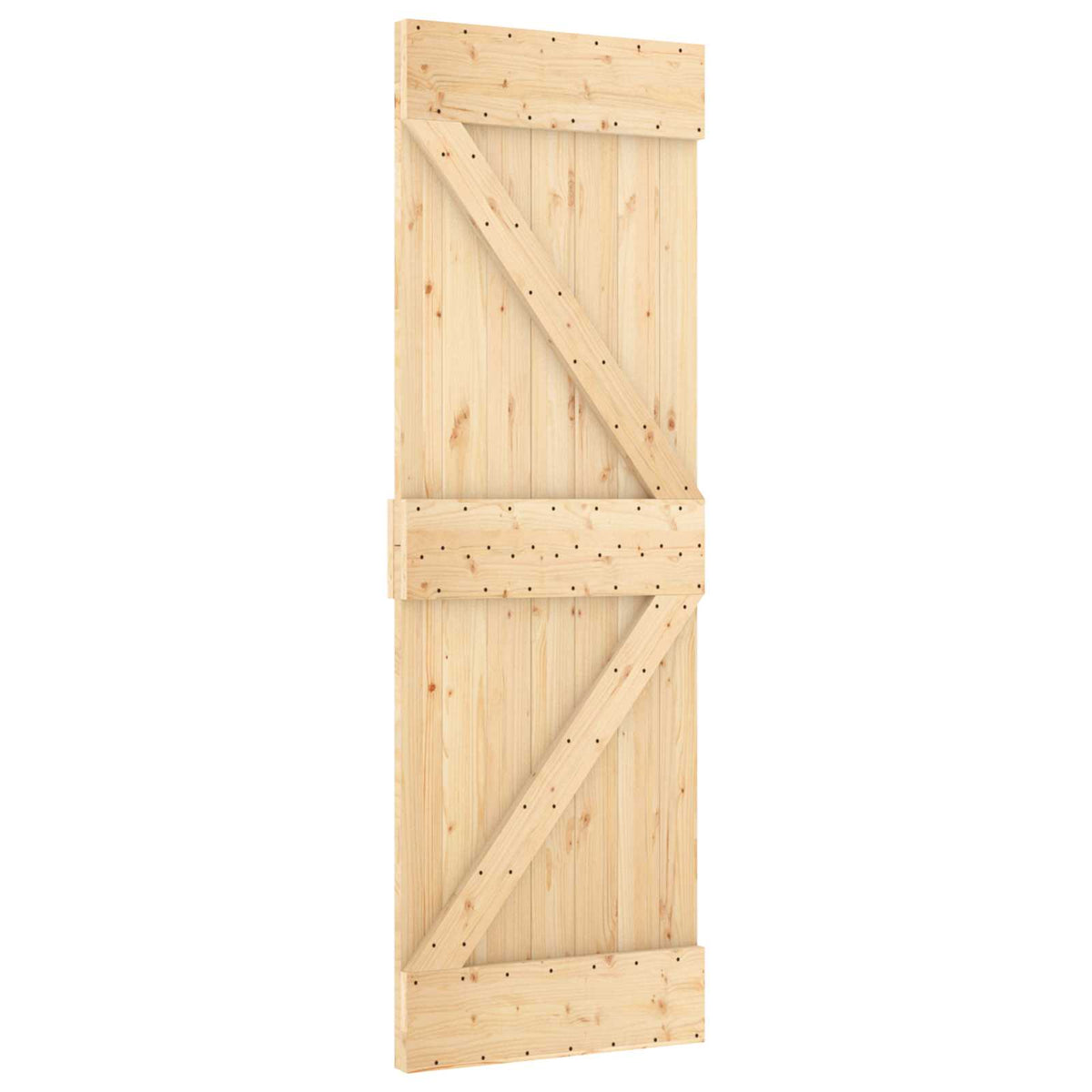Klizna vrata 70 x 210 cm Čvrsta borovina (neobrađena)
