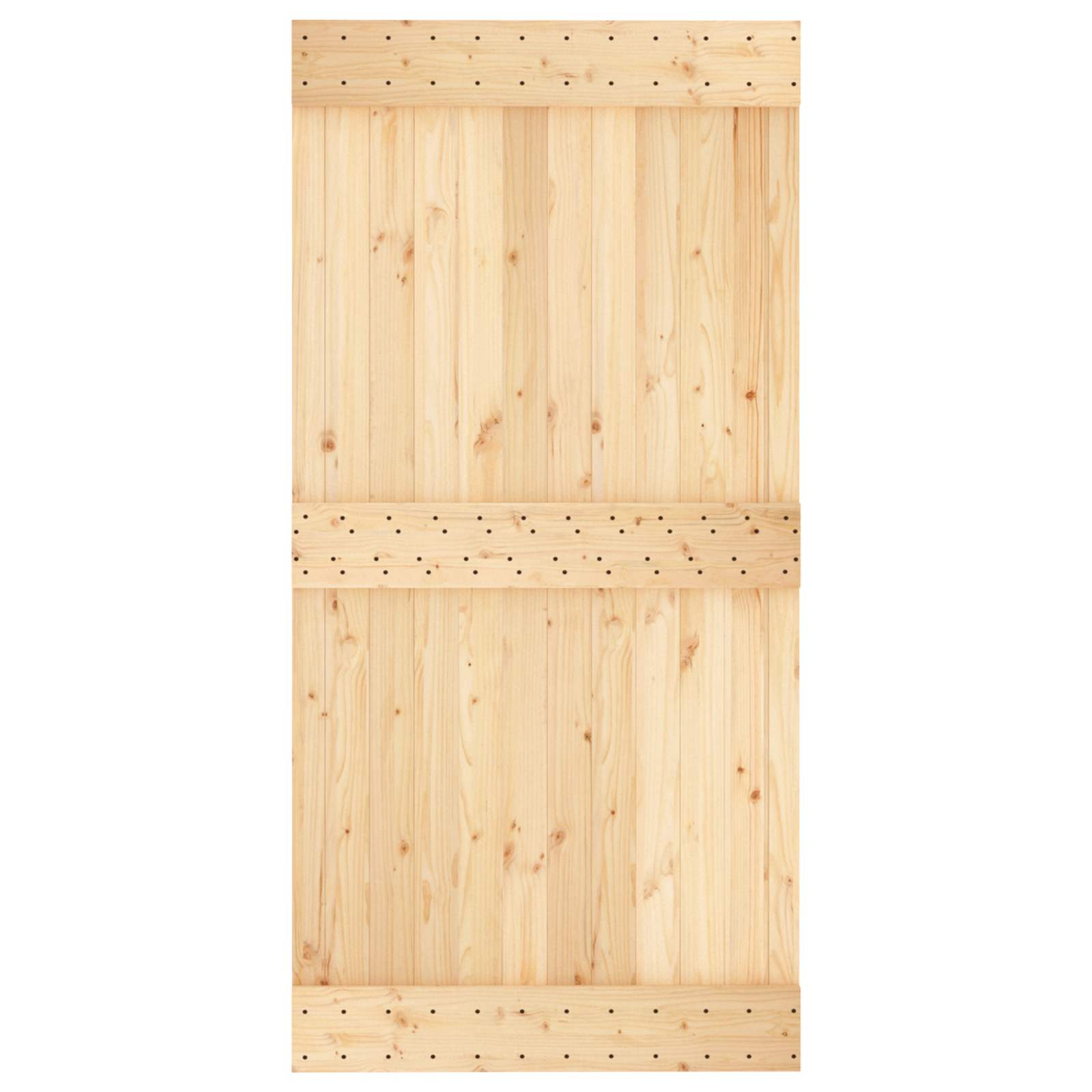 Klizna vrata Prirodna i crna 100 x 210 cm Čvrsta borovina